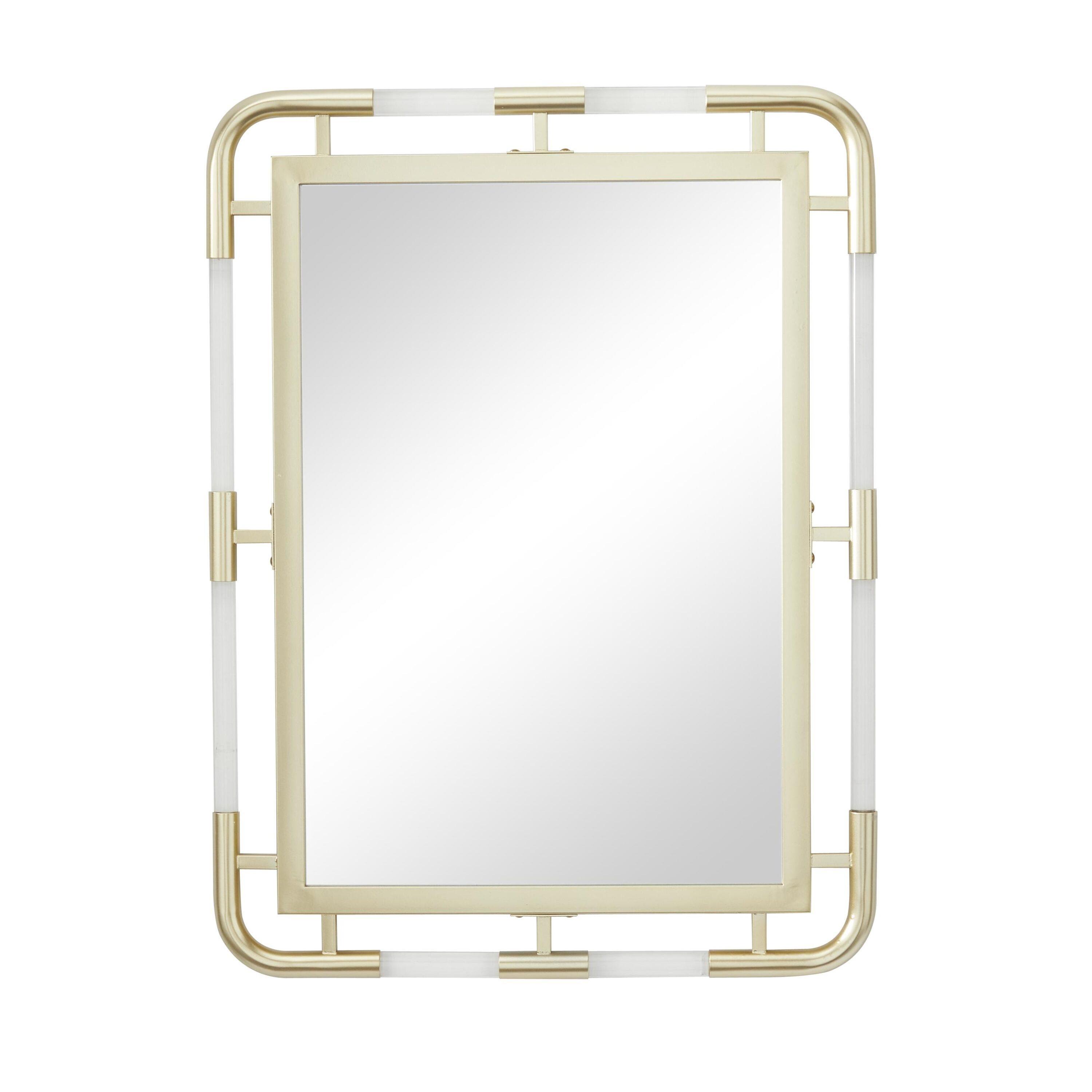 CosmoLiving by Cosmopolitan 24" x 32" Gold Wall Mirror with Acrylic Details