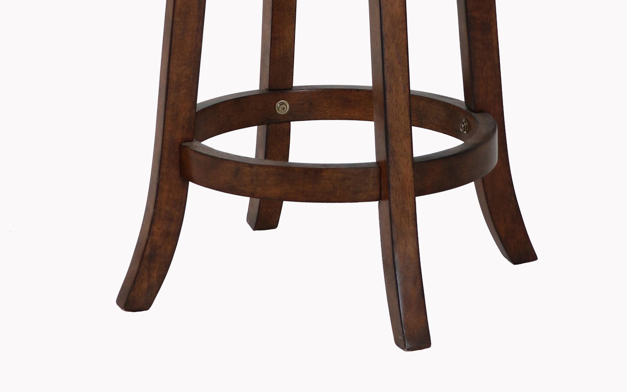 New Classic Furniture, Aberdeen Wood Swivel Bar Stool with Fabric Seat in Dark Brown, Brown