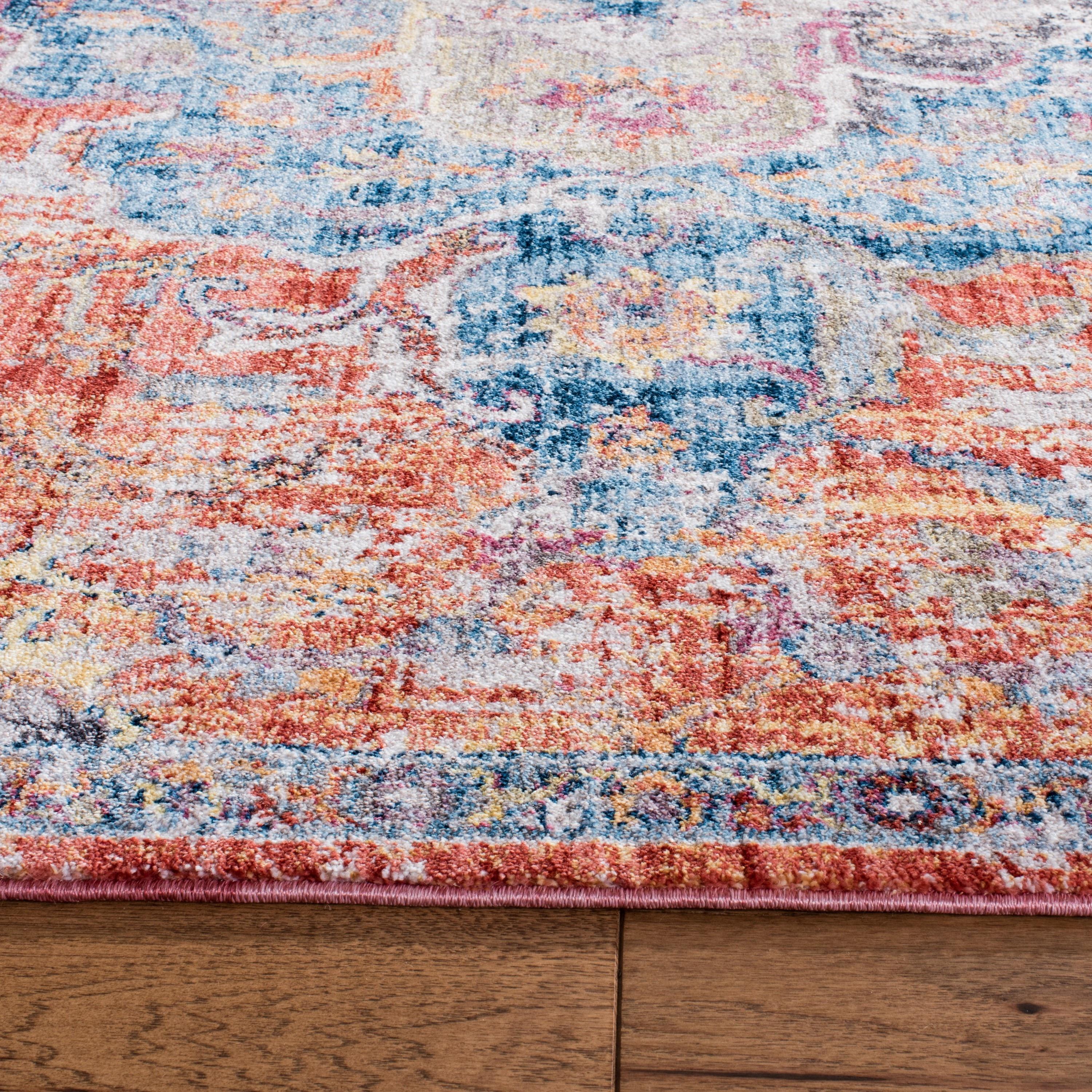 Bristol BTL350 Power Loomed Area Rug Blue / Orange 4' X 6' - Safavieh.