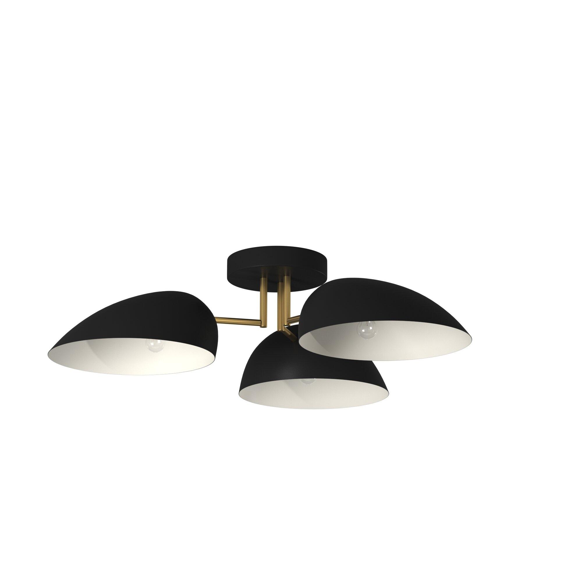 Midnight Black 3-Light Flush Mount Ceiling Fixture by Ellen DeGeneres