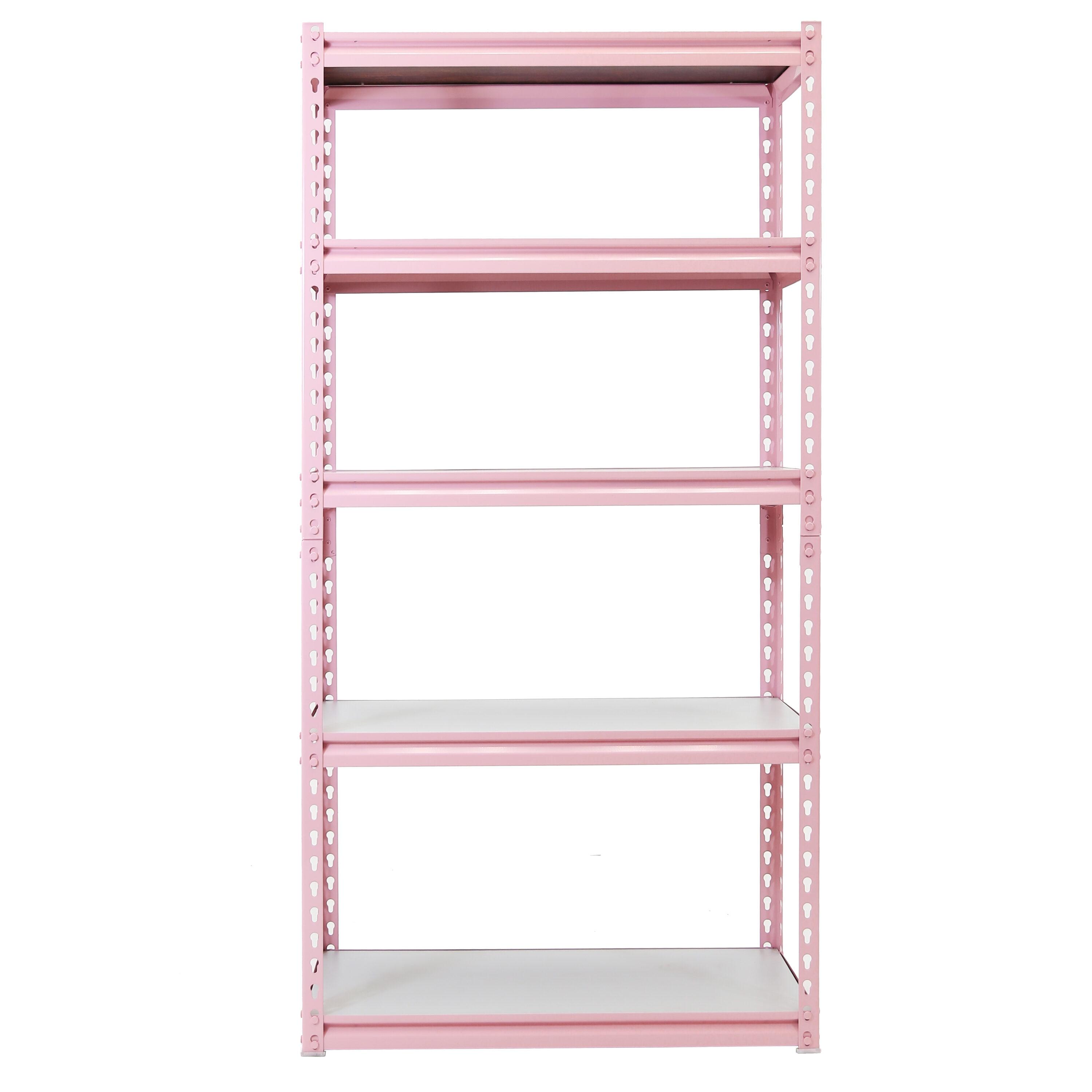 King's Rack Pink 5-Tier Boltless Tier Height Adjustable Steel Frame Garage Storage  Shelving Units (36" W x 18" D x 72")