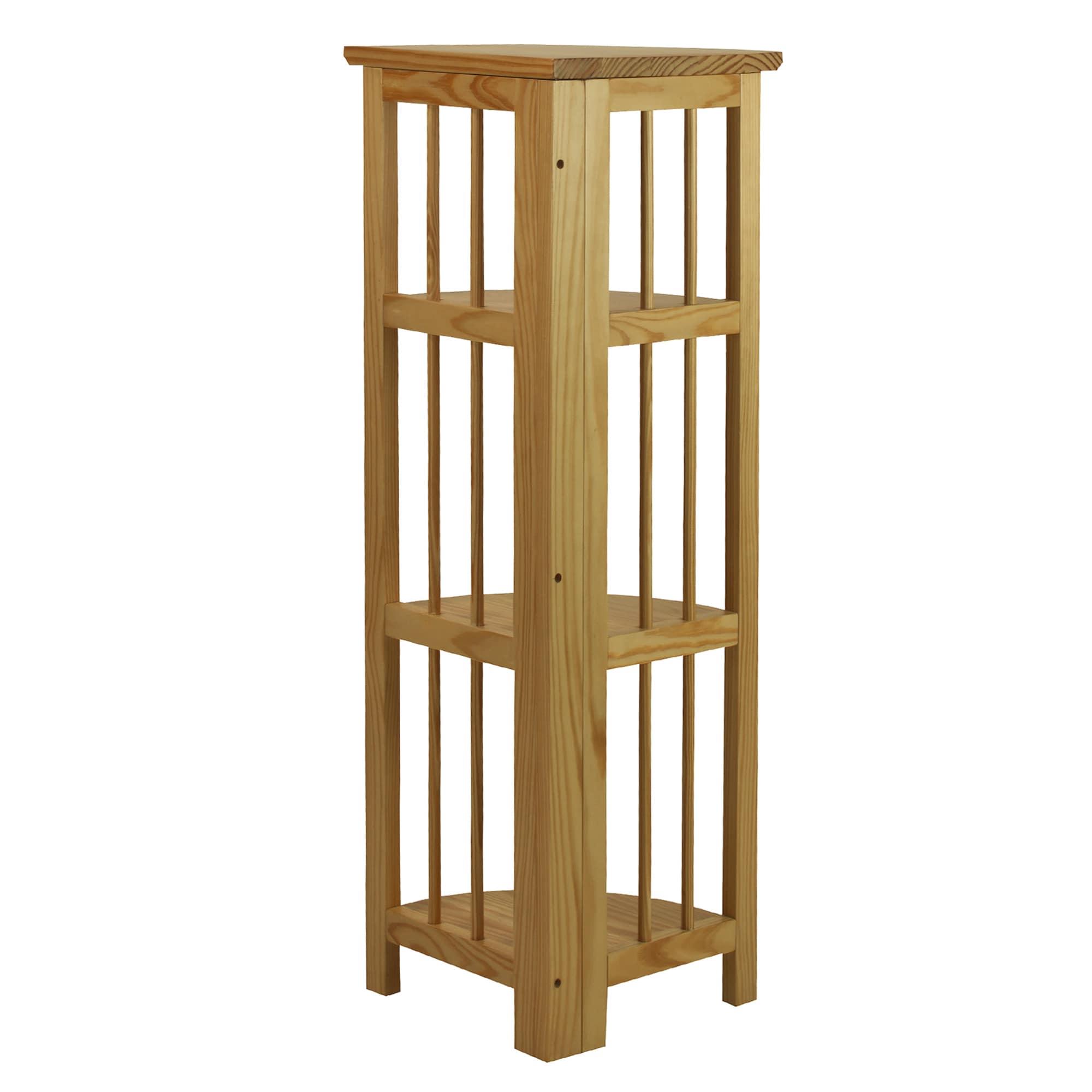 Casual Home 4-Shelf Corner Folding Bookcase-Color:Natural