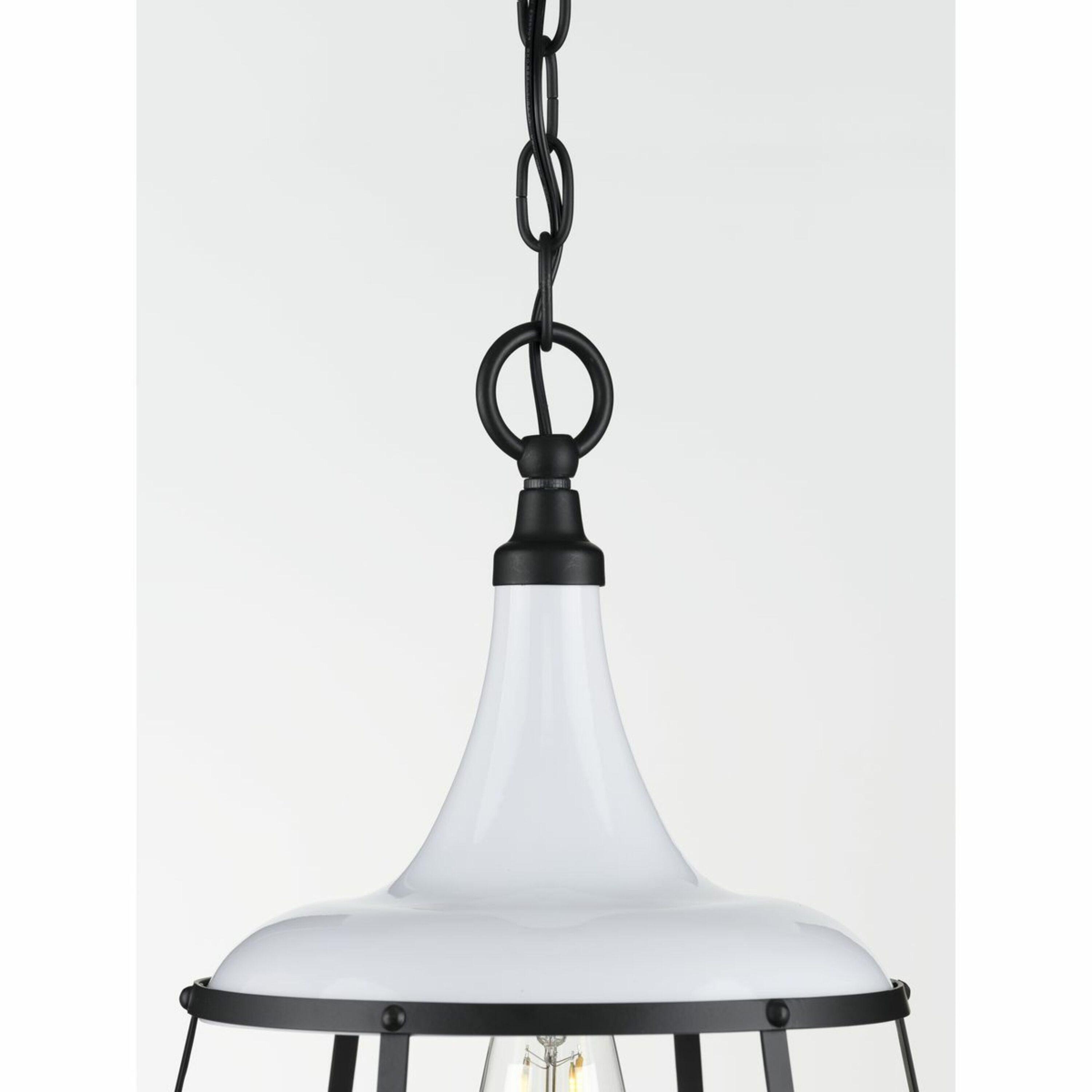 Progress Lighting Bastille Collection 1-Light Mini-Pendant, Steel, White Finish, Country Basket Shade