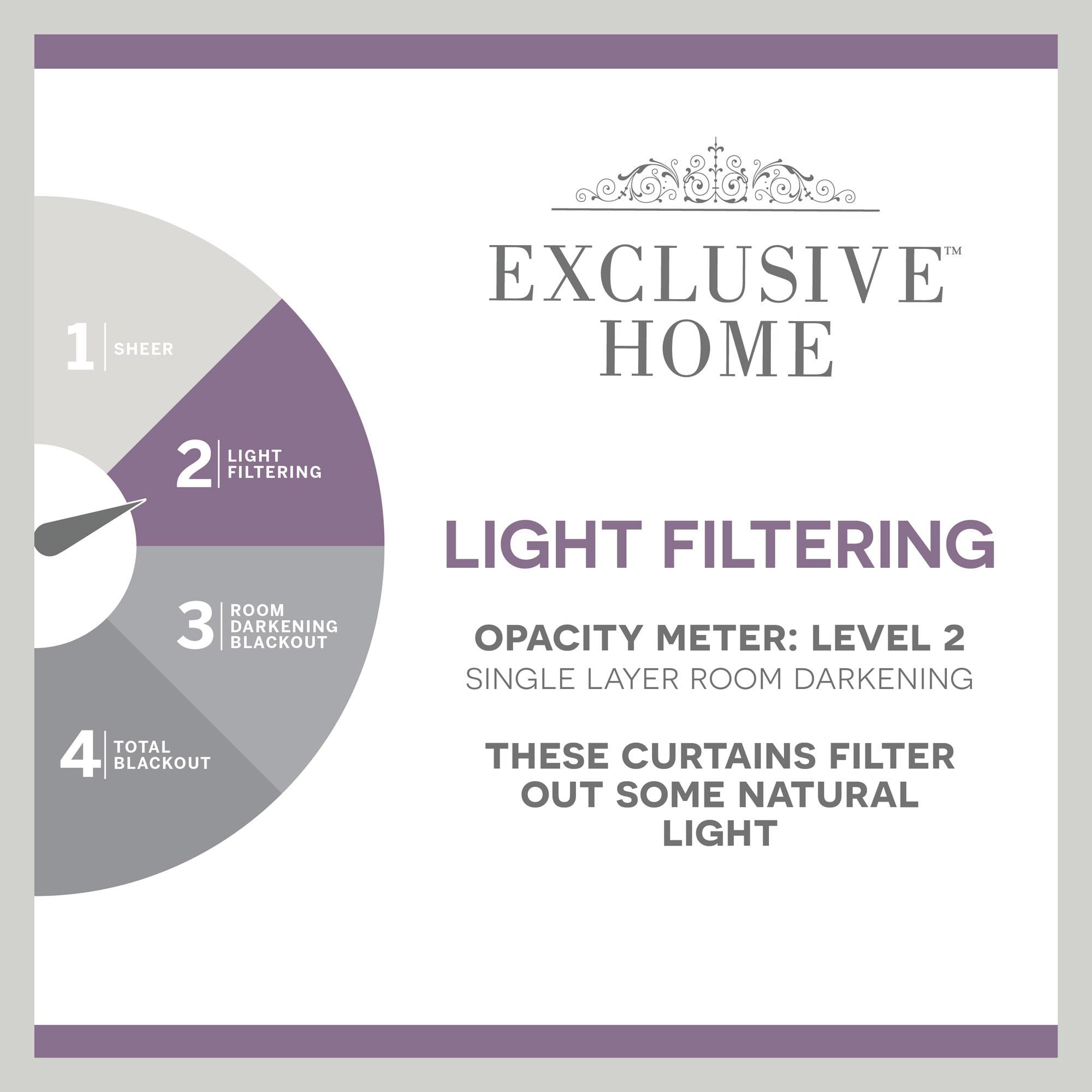 Set of 2 (96"x54") Loha Linen Grommet Top Light Filtering Curtain Panel Ivory - Exclusive Home: Modern Polyester Drapes