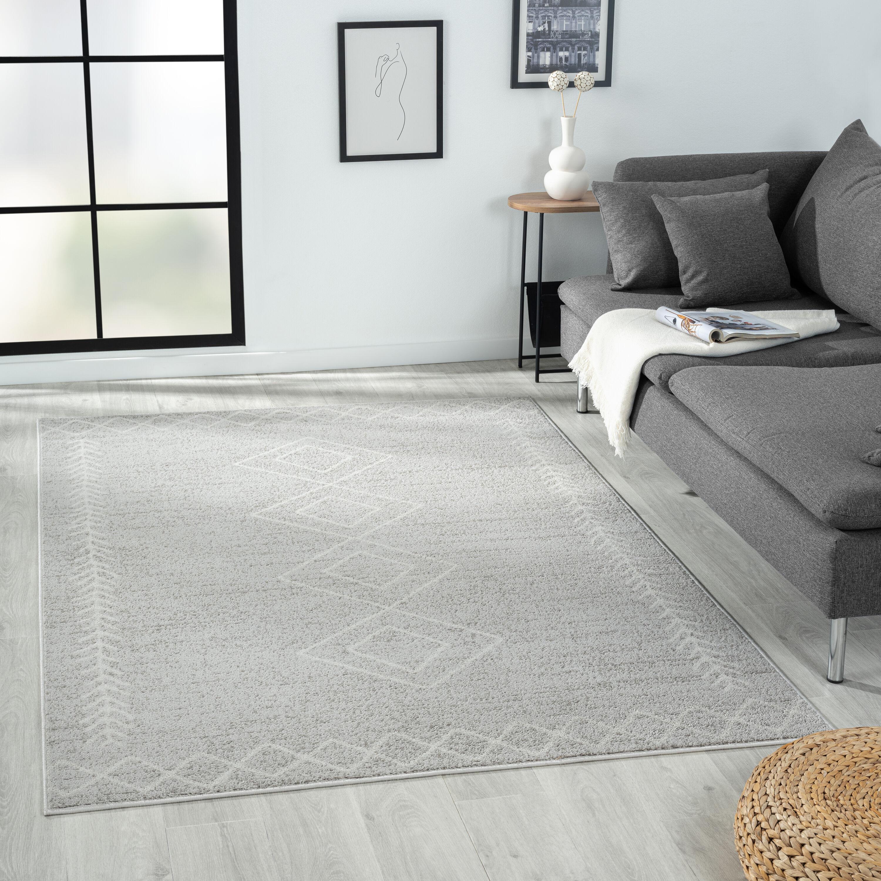 Geometric Performance Gray Area Rug