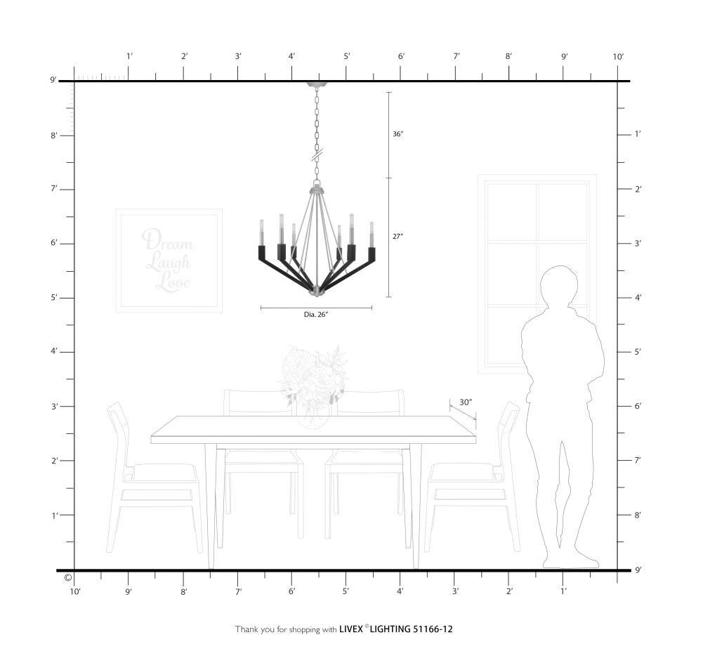 Livex Lighting Beckett 6 - Light Chandelier in  Satin Brass/Bronze