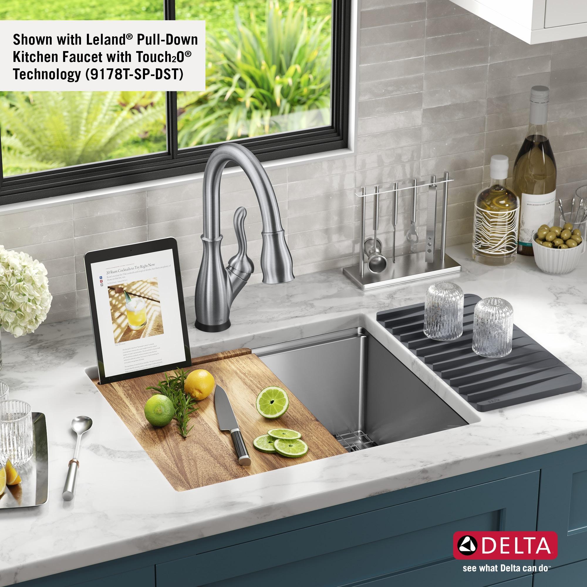 Delta Lorelai™ 23" L Workstation Kitchen Sink Undermount 16 Gauge Stainless Steel Single Bowl with WorkFlow™ Ledge