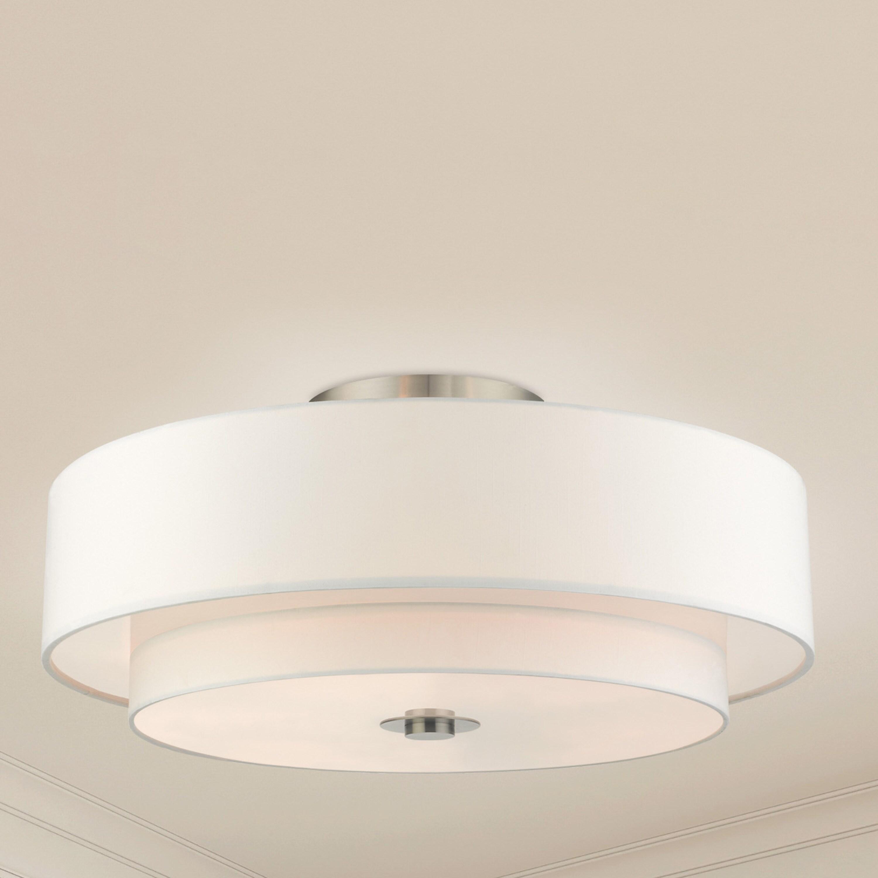 Livex Lighting Meridian 6 - Light Semi-Flush Mount in  Brushed Nickel