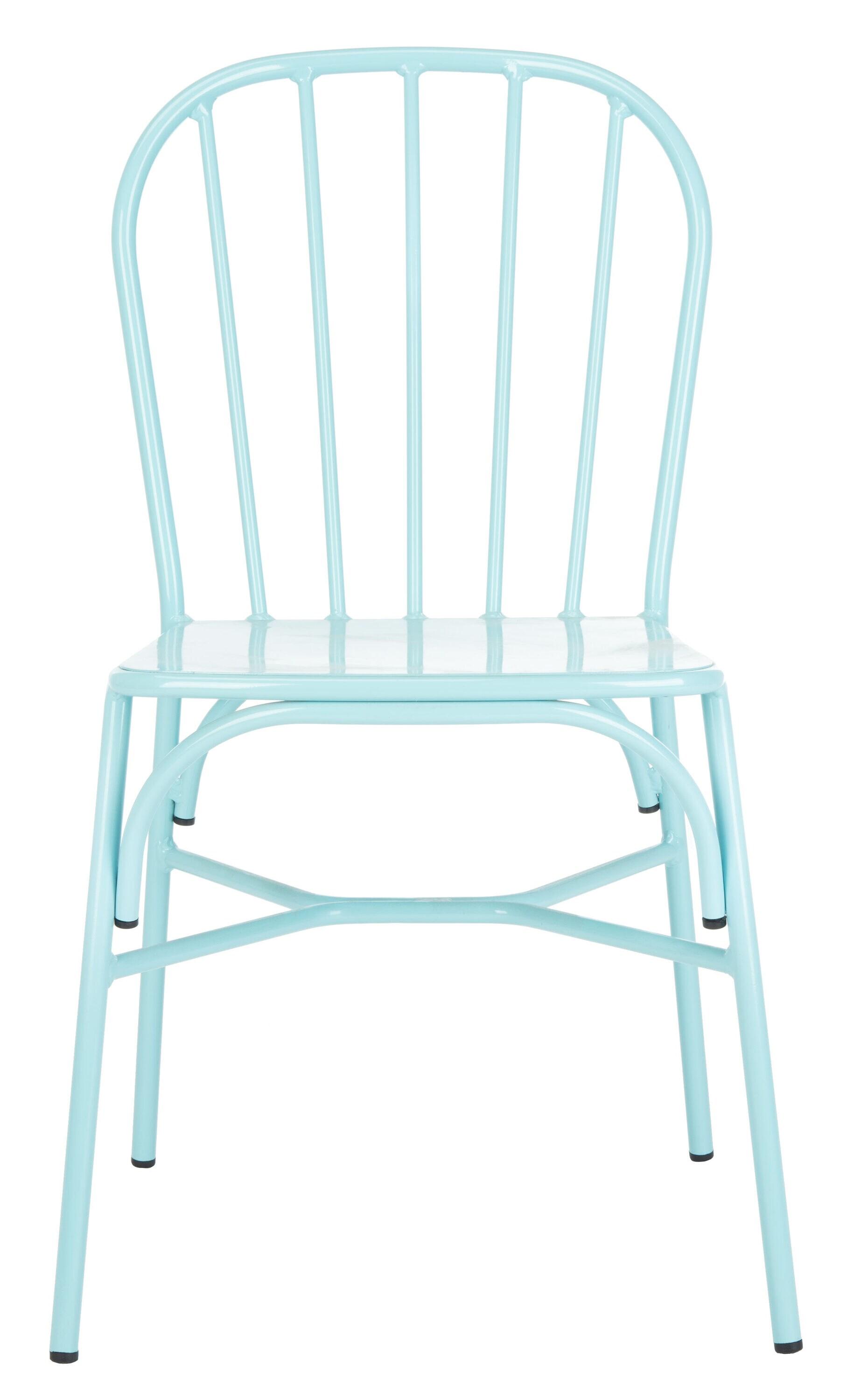 SAFAVIEH Everleigh Outdoor Patio Side Chair, Baby Blue, Set of 2
