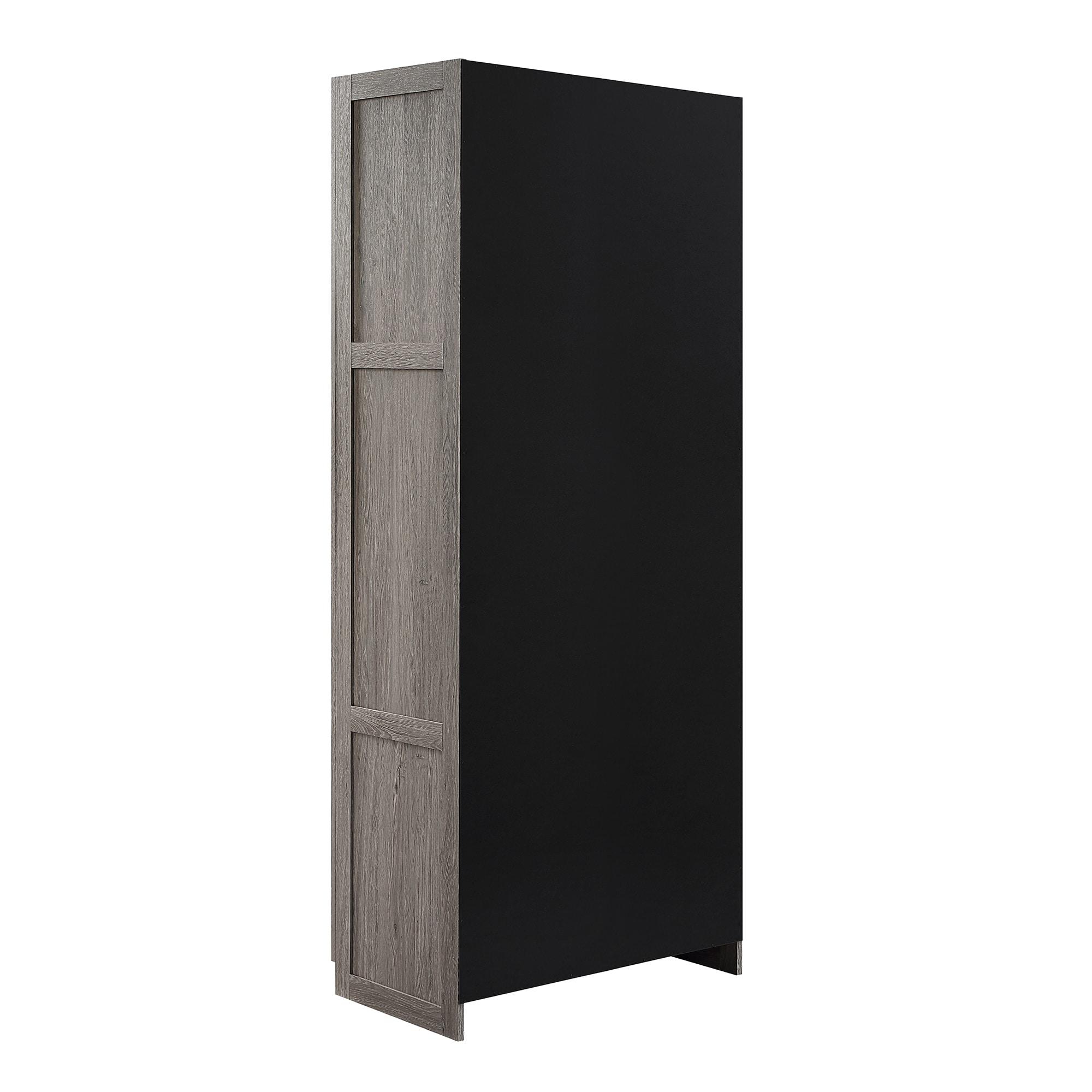 Hopkins Modern 4 Shelf Storage Closet Gray - Manhattan Comfort: MDF Wooden, 2-Door, Divided Storage Cabinet