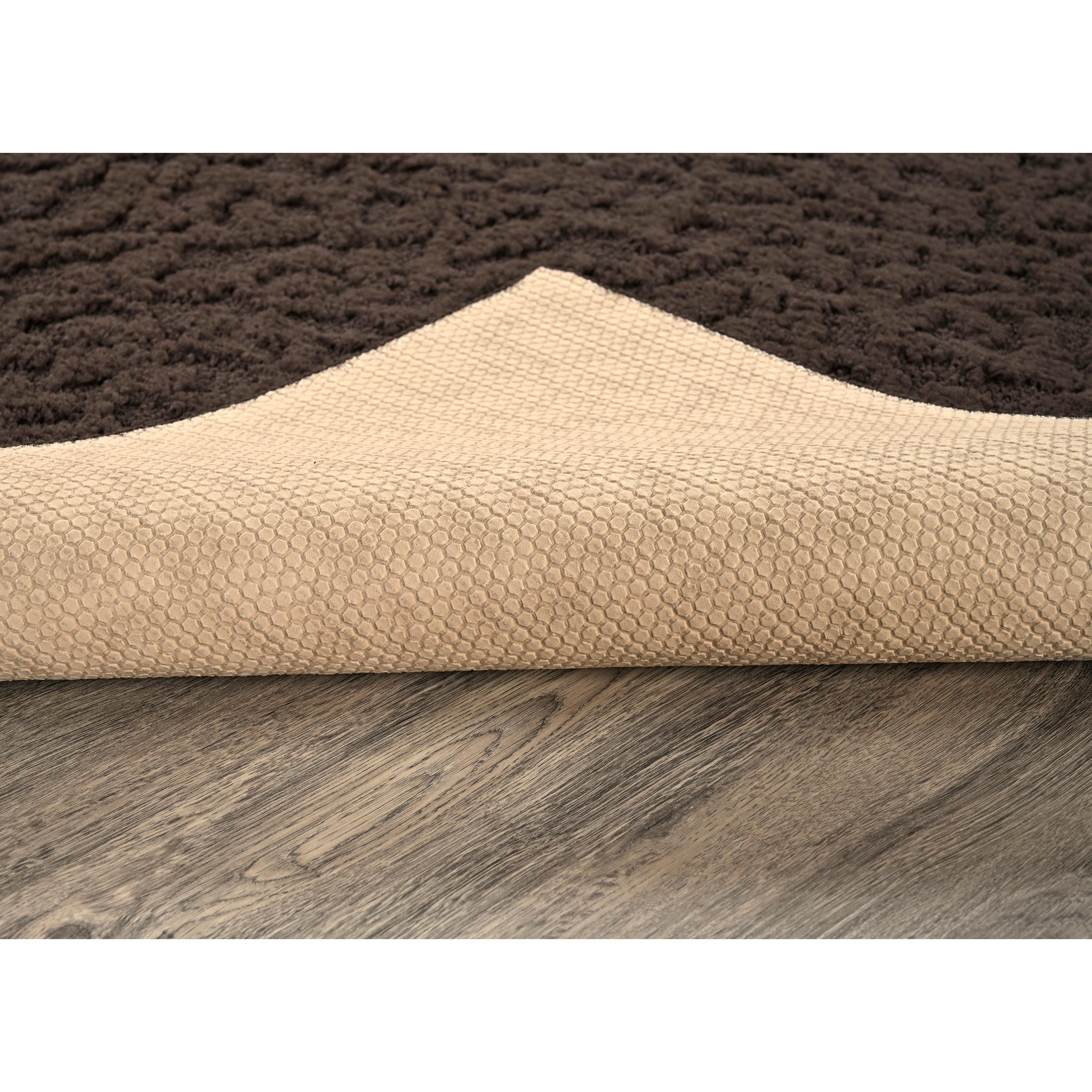 Mocha Floral Patterned 5' x 7' Polypropylene Area Rug