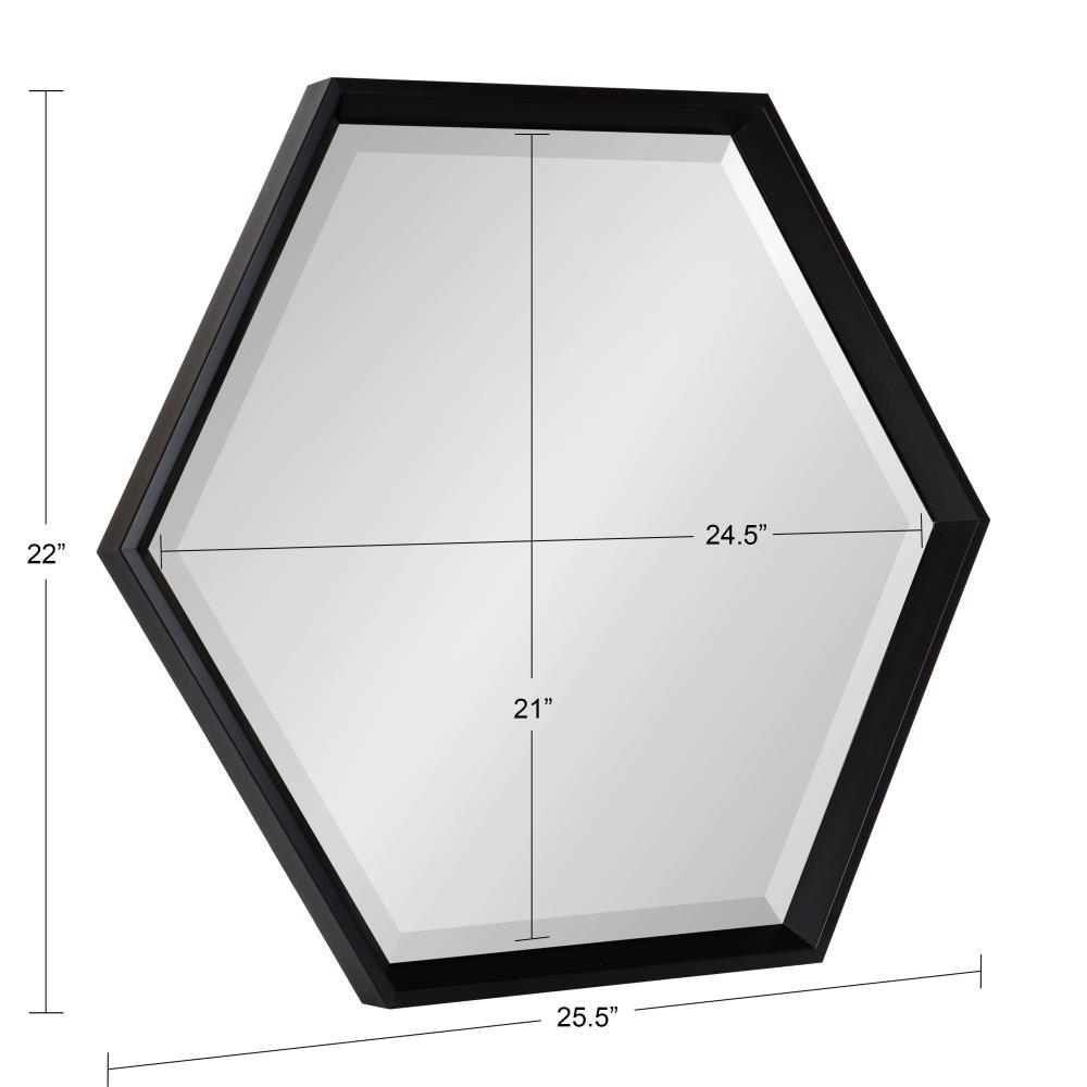 22" x 26" Calder Hexagon Wall Mirror Black - Kate & Laurel All Things Decor: Modern Style, No Assembly, Wall Mounted