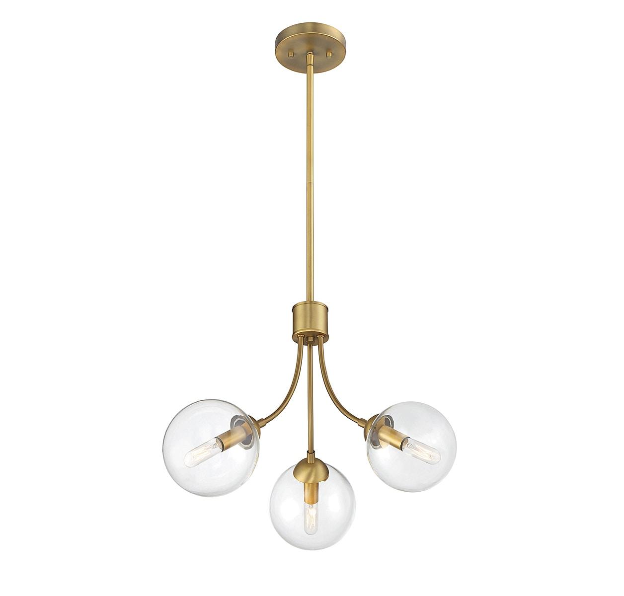 Moonrise 3 Light Metal Dimmable Globe Chandelier