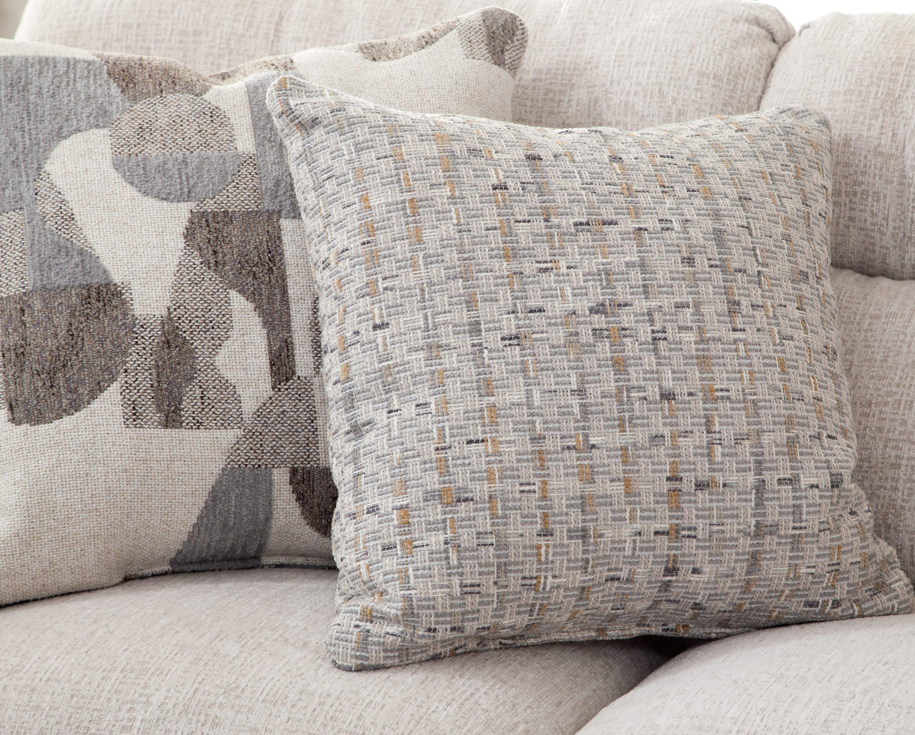 American Furniture Classics Cabral Slate L Shaped Sectional with 4 Throw Pillows