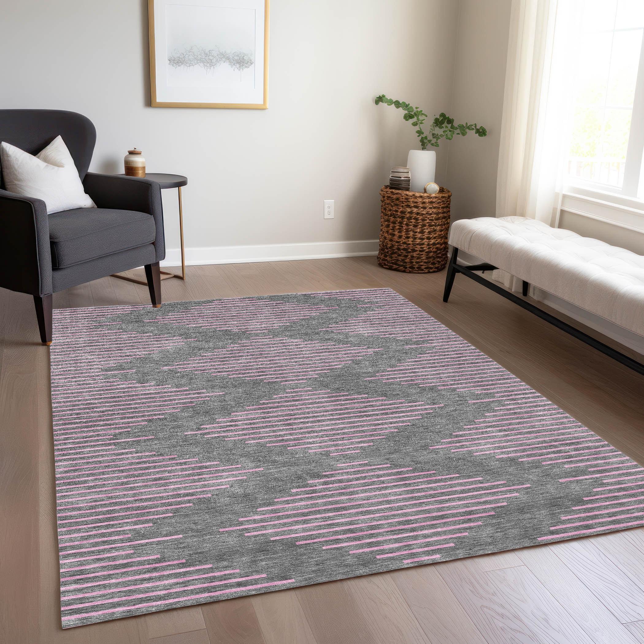 Machine Washable Indoor/Outdoor Chayden ACN1017 Gray Rug