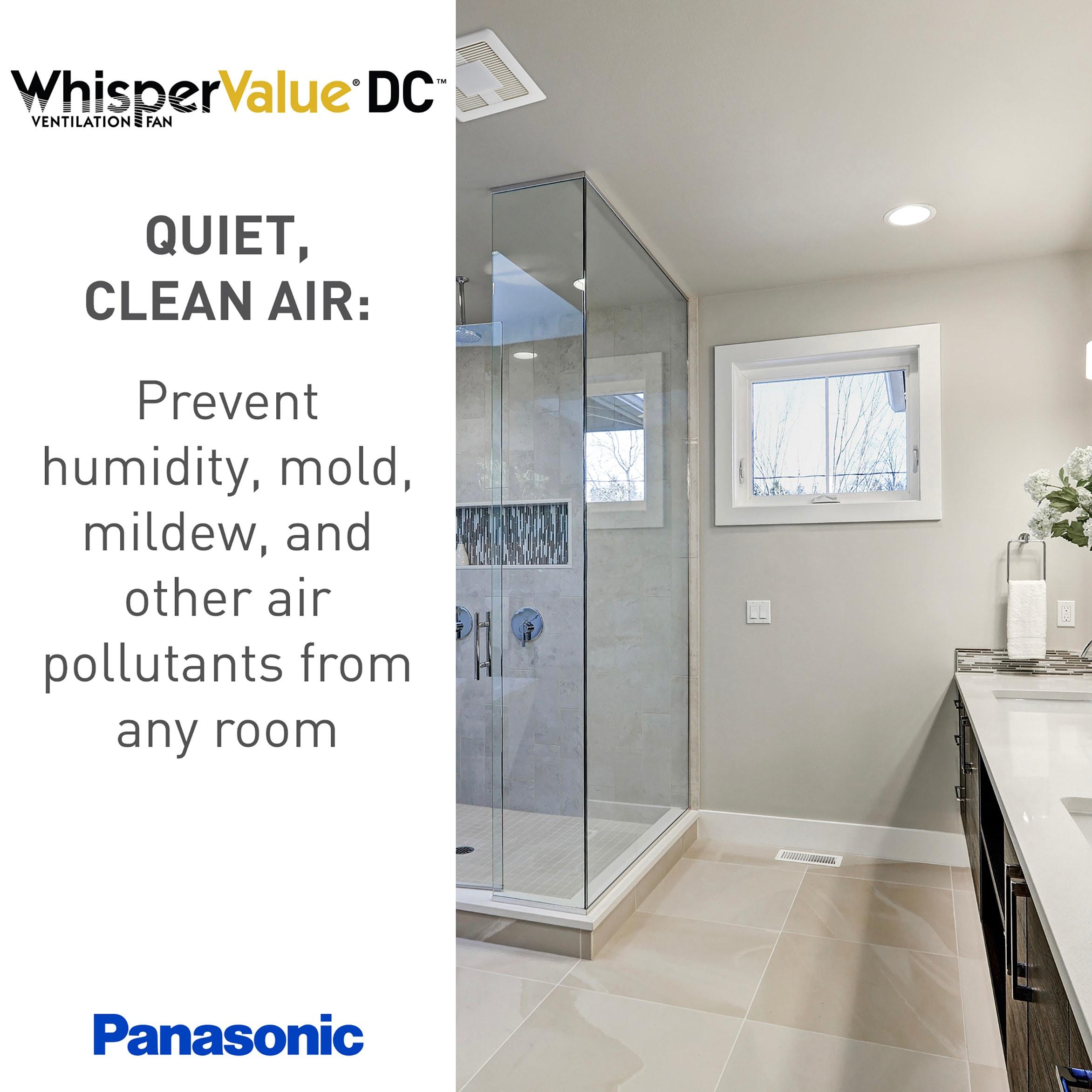 Panasonic WhisperValue Ceiling/Wall Mount Bathroom Exhaust Fan, 50-80-100 CFM, FV-0510VS1