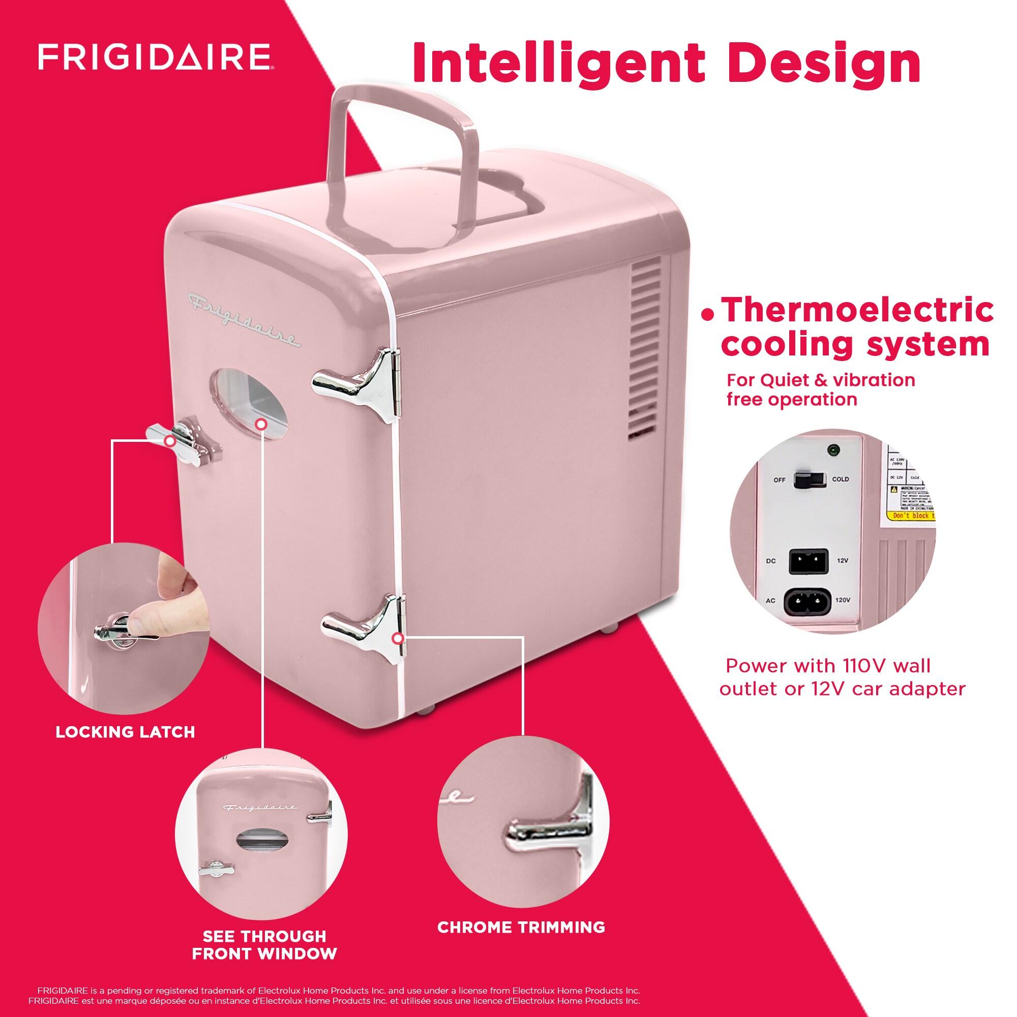 Frigidaire Retro Mini Fridge Cooler, Holds Up to 9 Cans, Portable Fridge for Car, Office, Bedroom, Dorm Room