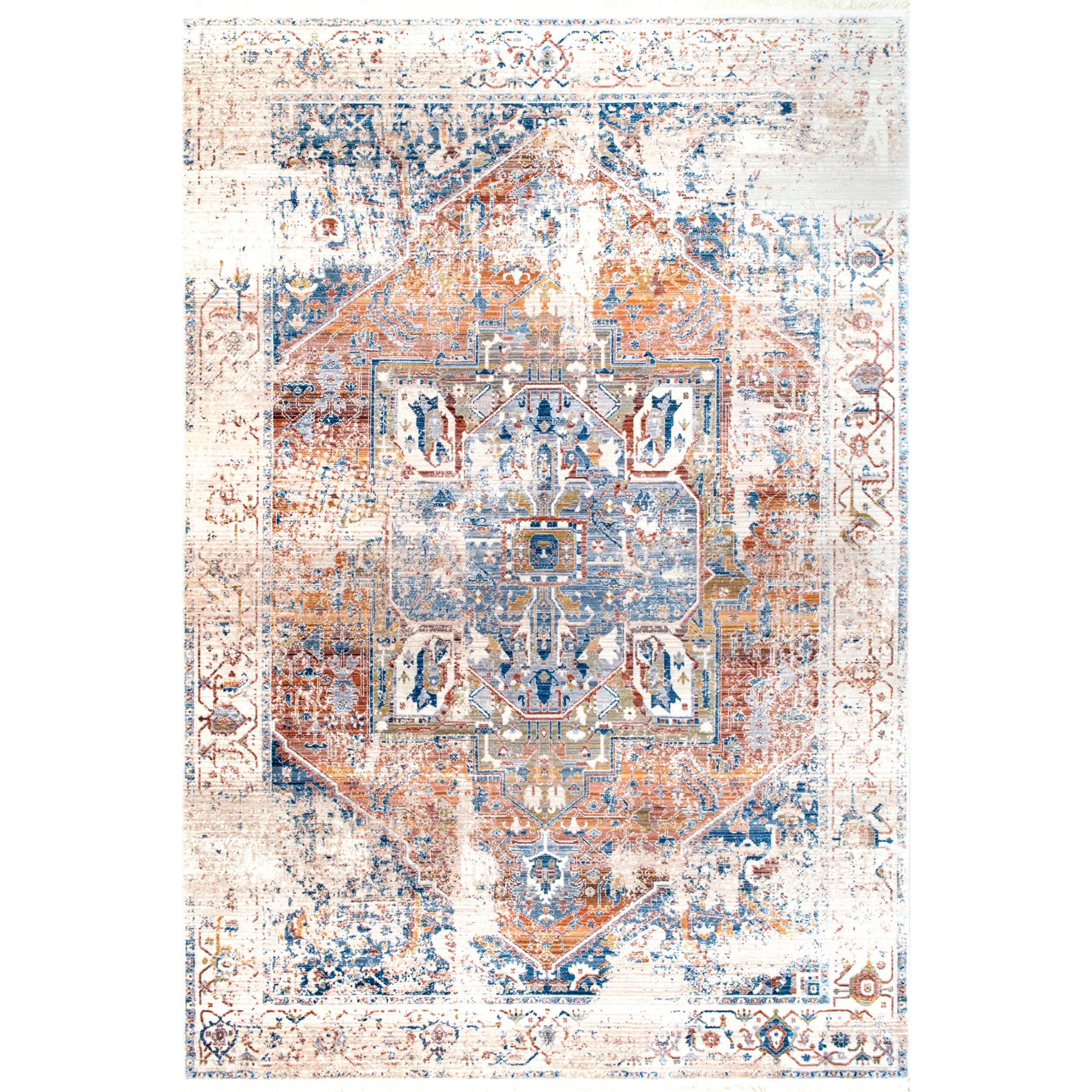 Nuloom Harriet Oriental/Persian 4x6 Indoor Area Rug for Living Room Bedroom Dining Room Kitchen, Ivory/Multicolor