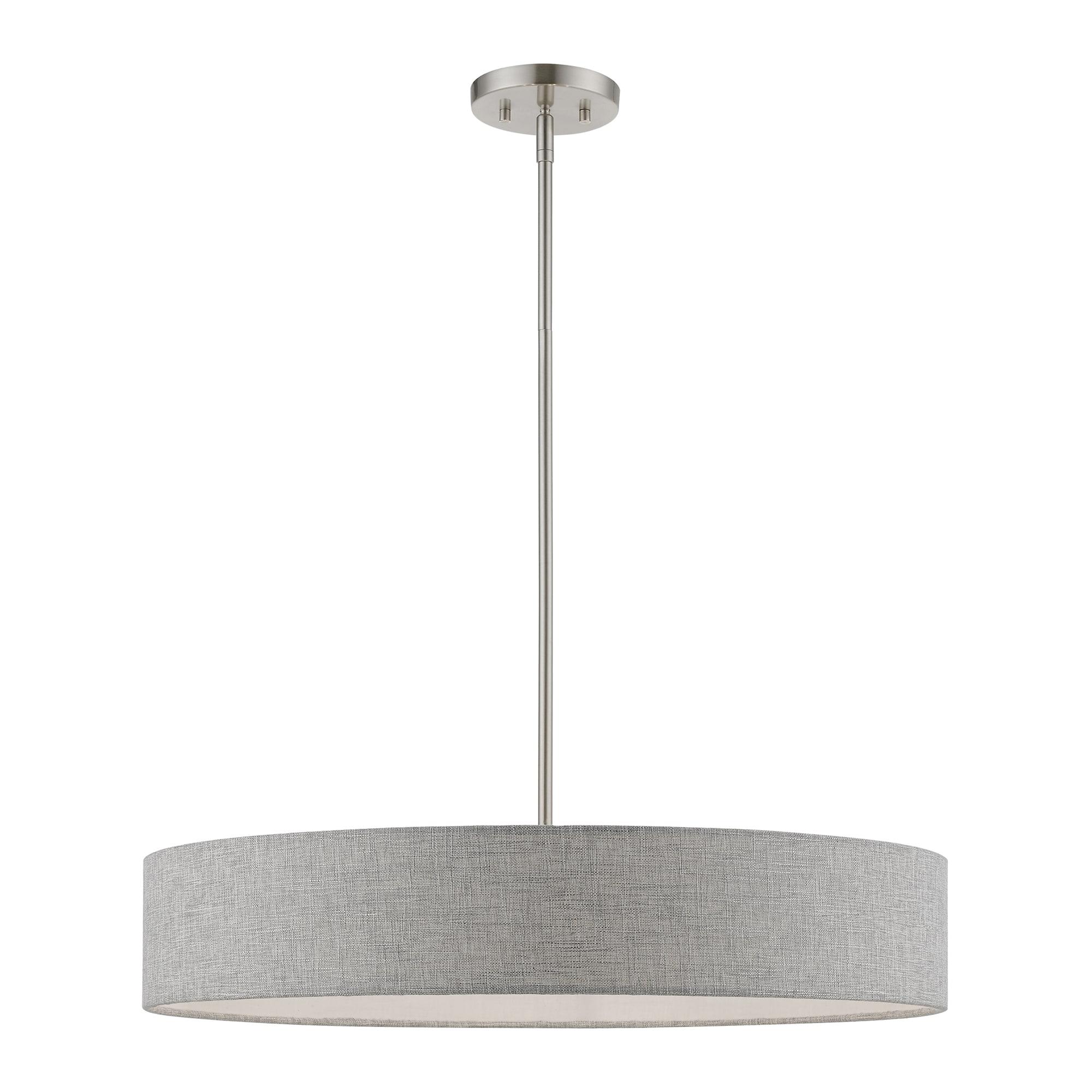 Livex Lighting Elmhurst 5 - Light Pendant in Brushed Nickel/Shiny White