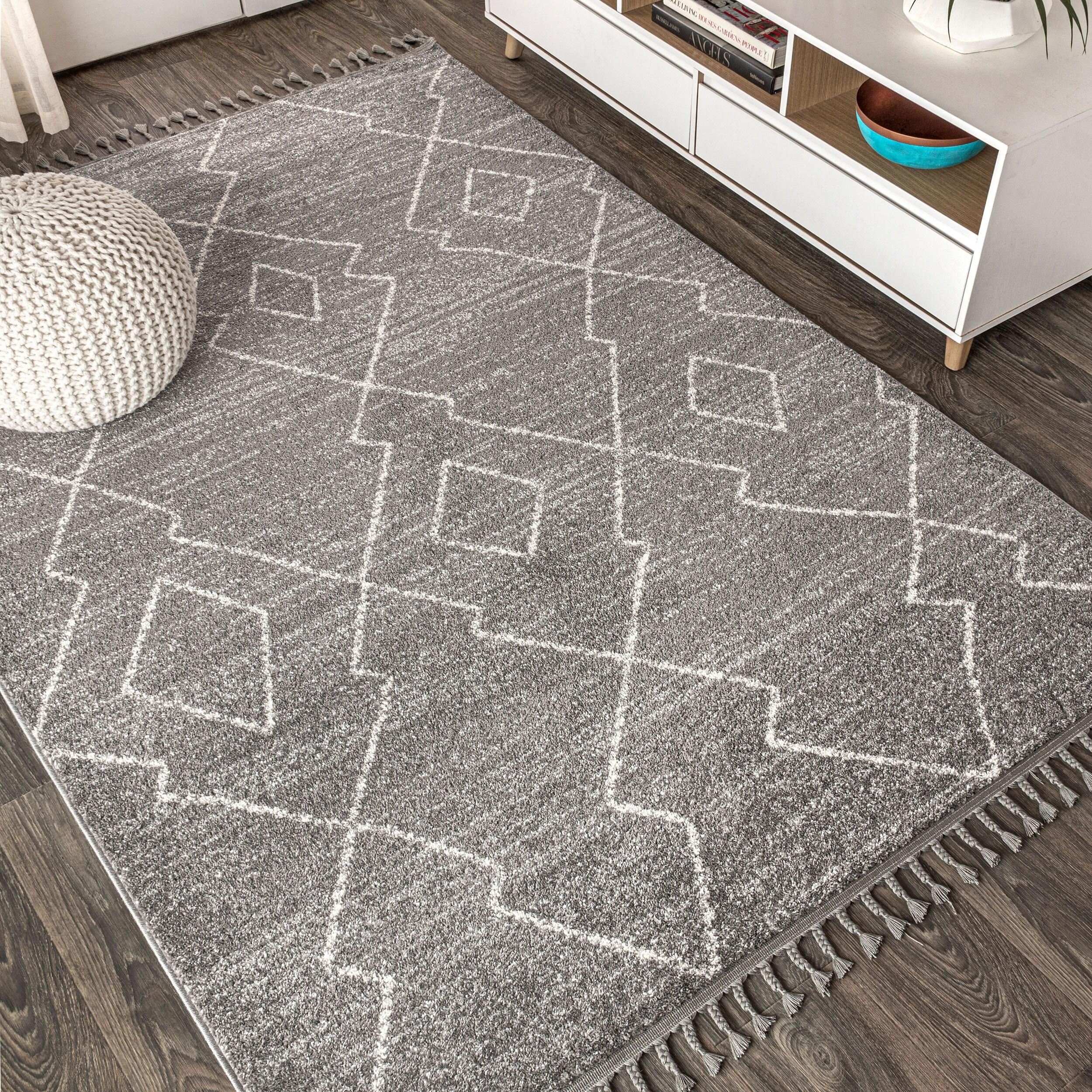 3'x5' Alia Moroccan Beni Souk Area Rug, Gray/Cream - JONATHAN Y