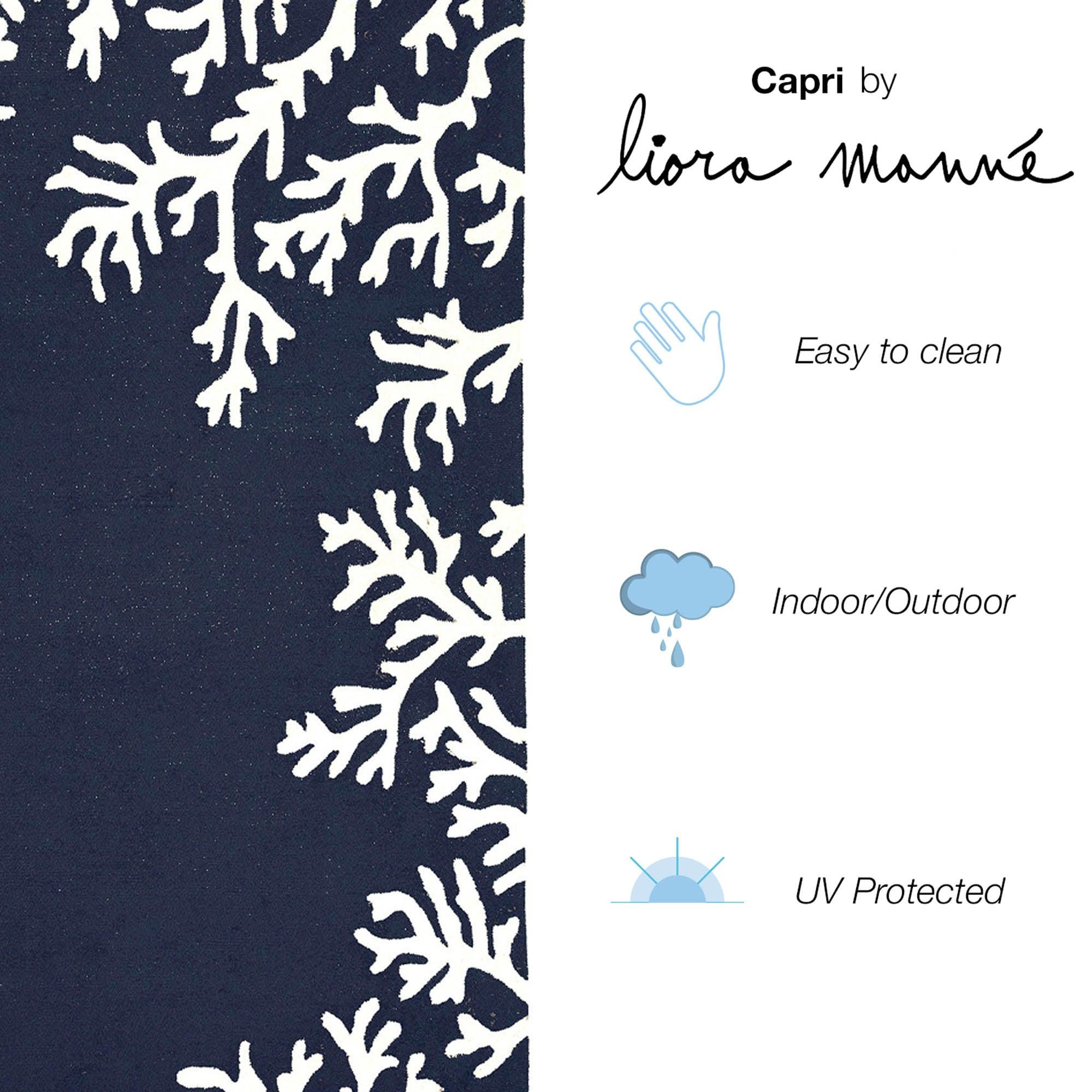 Liora Manne Capri Coral Border Indoor/Outdoor Rug Navy 8'3" x 11'6"