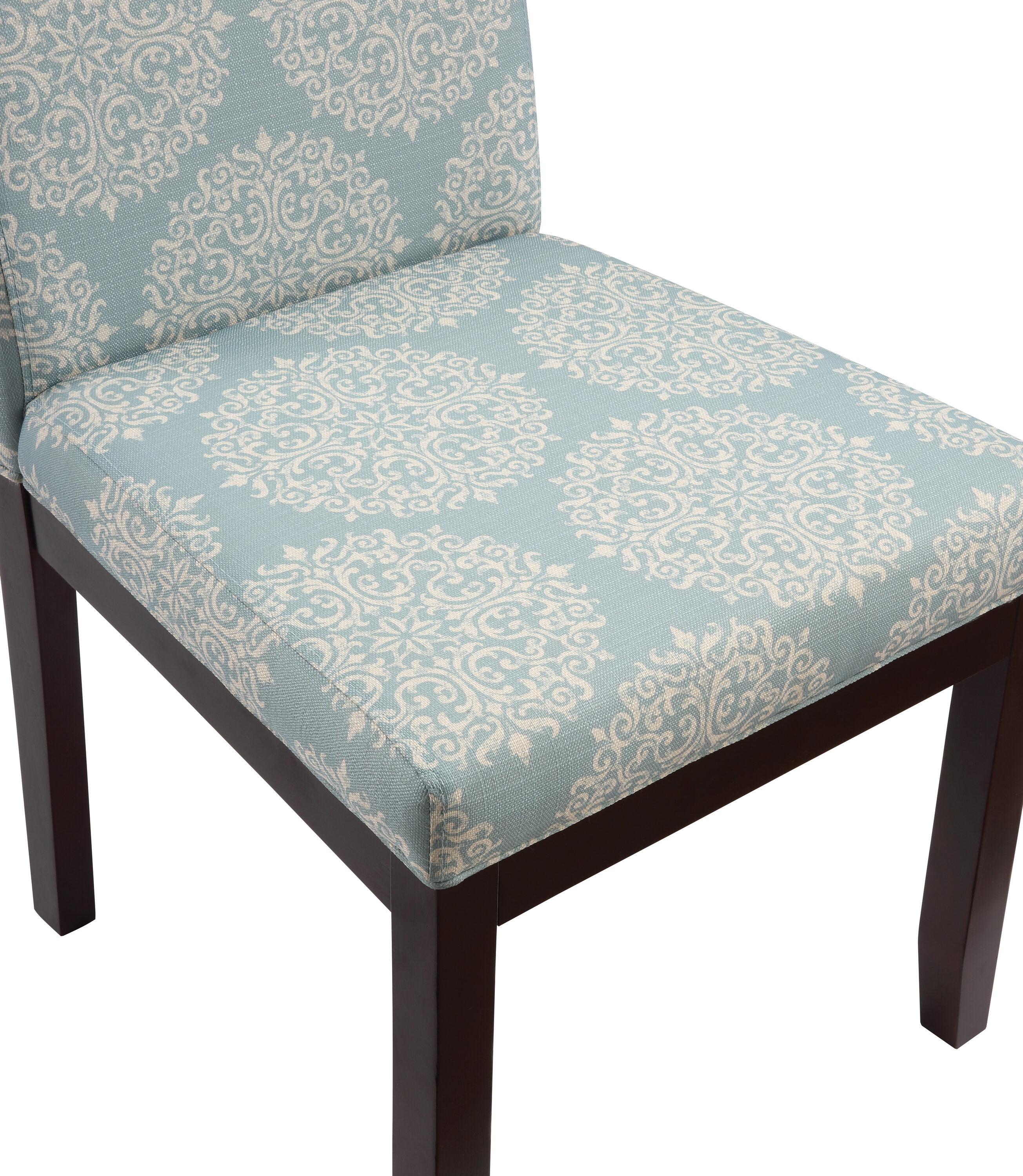 Dakota Parsons Chair Gabrielle Sky - OSP Home Furnishings: Classic Espresso Legs, Padded Seat