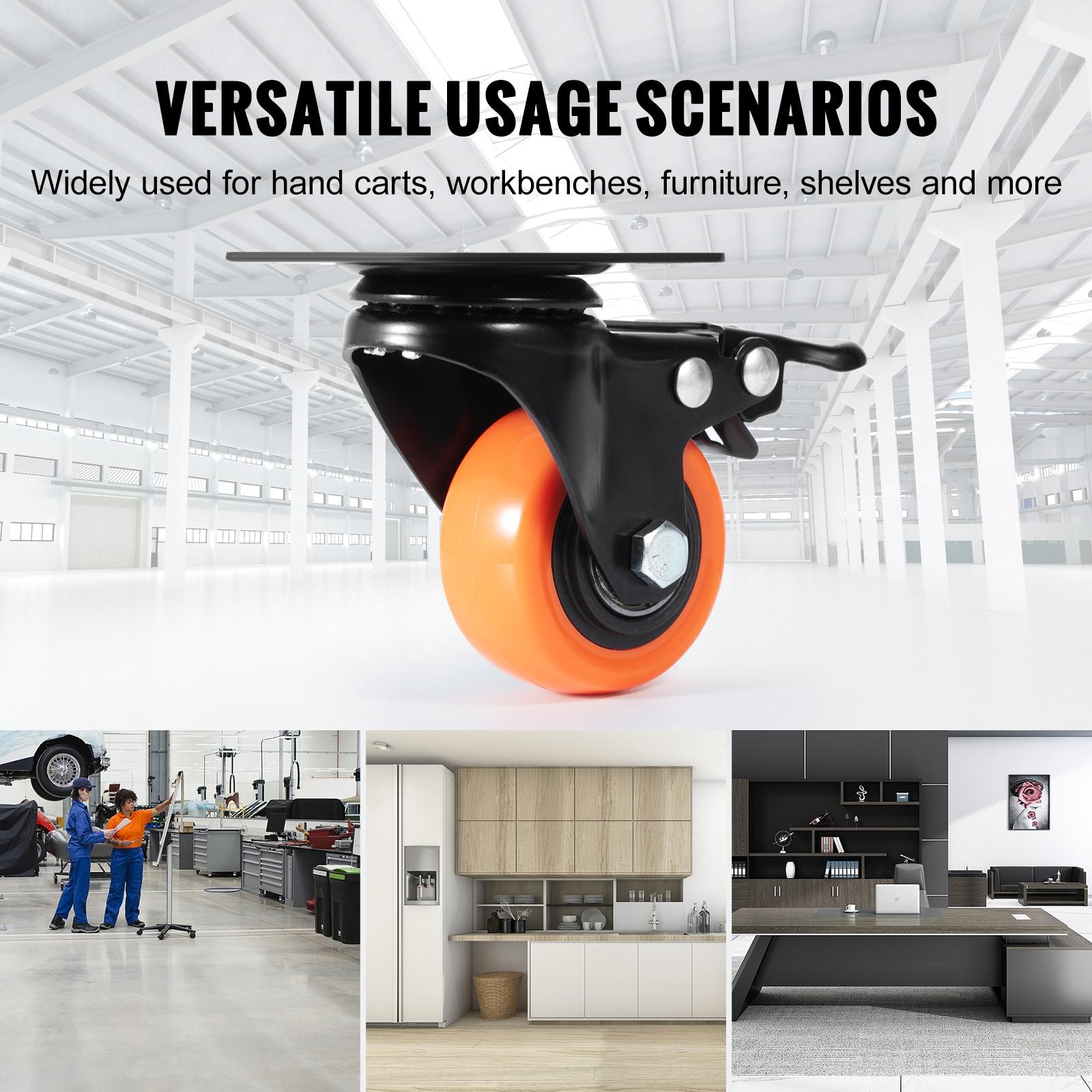 Swivel Plate Casters (Set of 4)