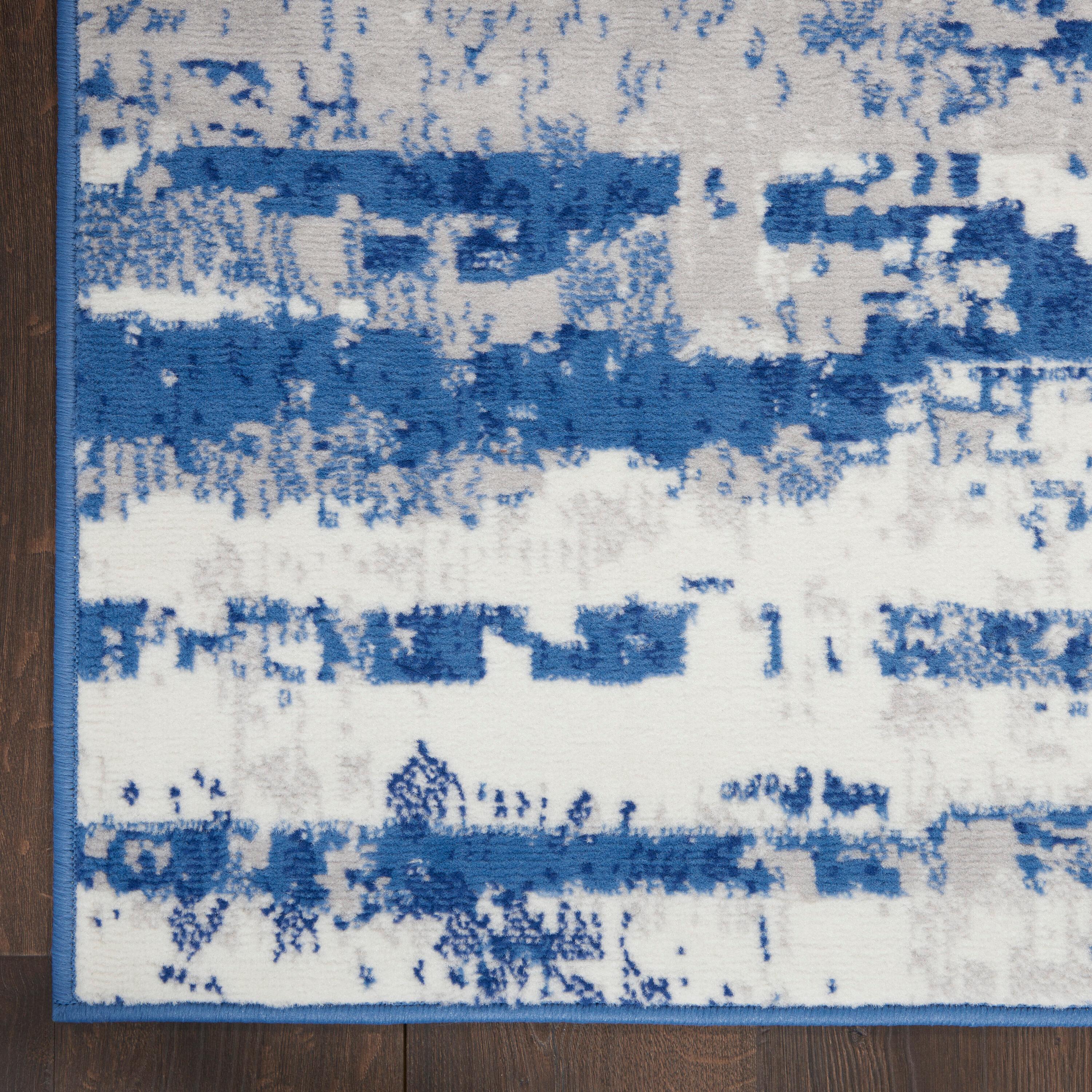Nourison Whimsicle WHS06 Indoor only Area Rug - Ivory Navy 2' x 8'