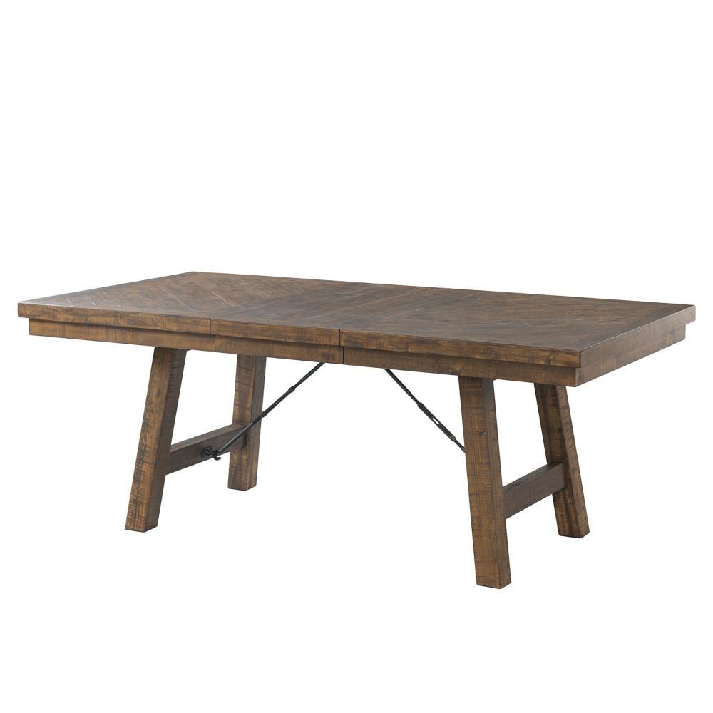 Dex 6pc Extendable Dining Table Set: Smokey Finish, Turnbuckle Detail - Picket House Furnishings
