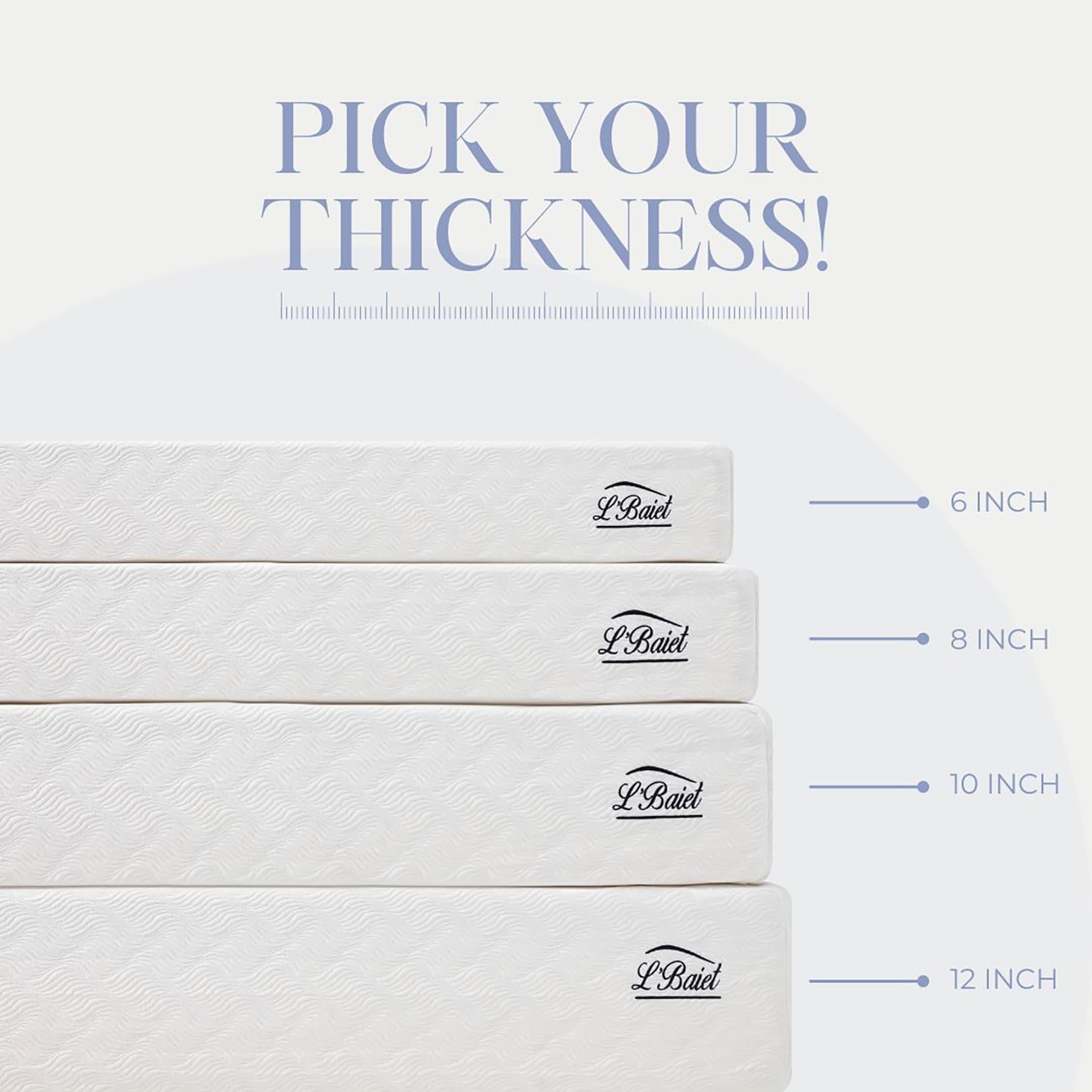 L’Baiet 12” Gel Memory Foam Mattress, Twin Size / Bed in a Box / Medium Firm / Breathable Cooling-Gel Comfort Technology / Pressure Relief / Comfy Support / Soft Fabric Cover / CertiPUR-US Certified