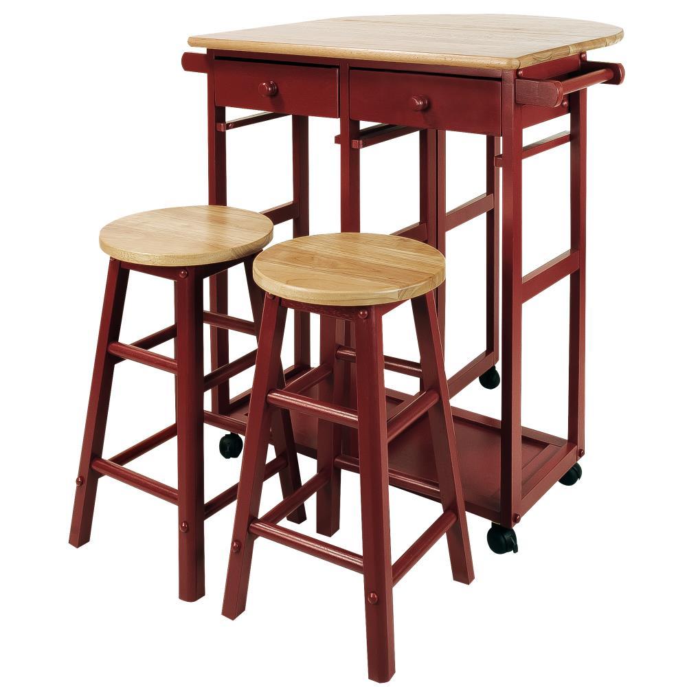 Casual Home Breakfast Cart with Drop-Leaf Table