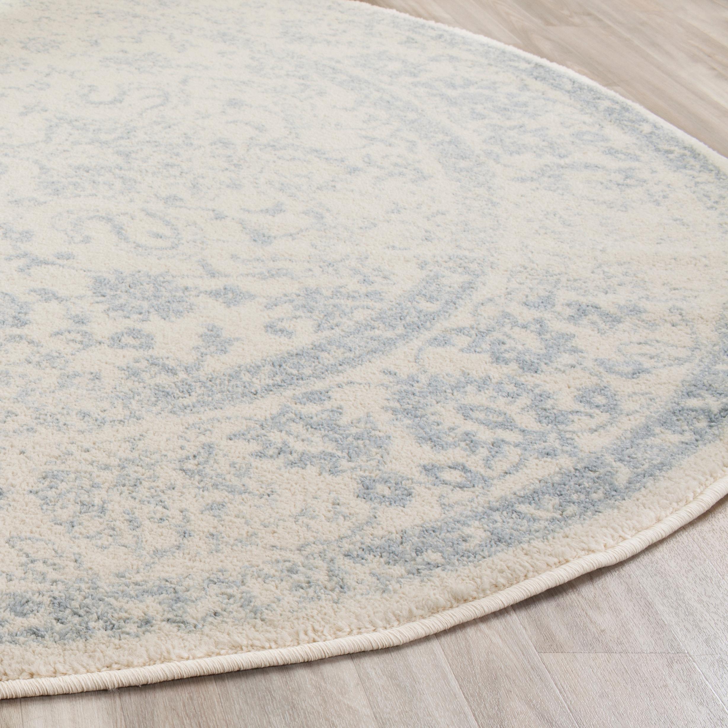 Adirondack ADR109 Machine Made Indoor Area Rug - Ivory/Slate - 8' Round - Safavieh