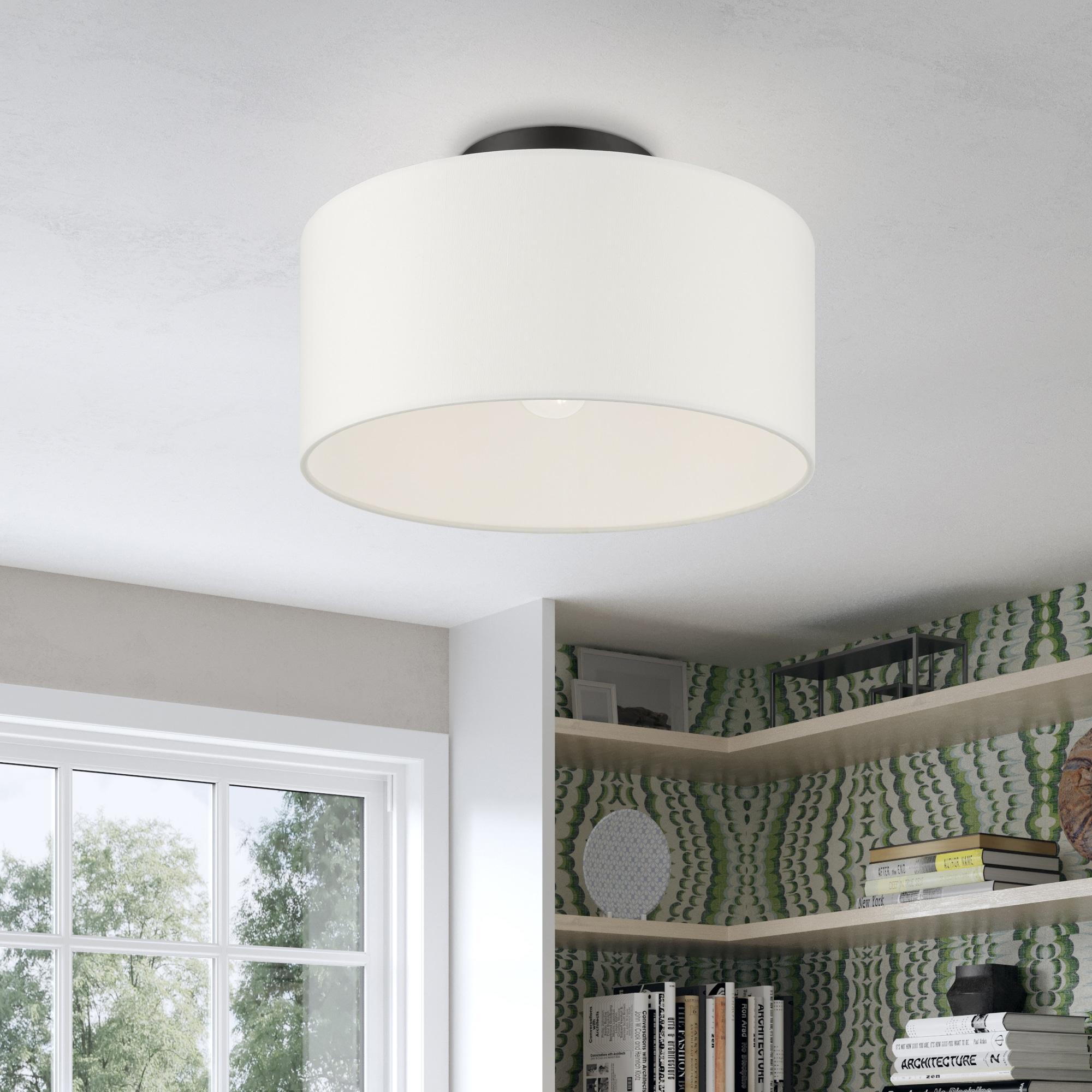 Livex Lighting Meridian 1 - Light Semi-Flush Mount in  Black