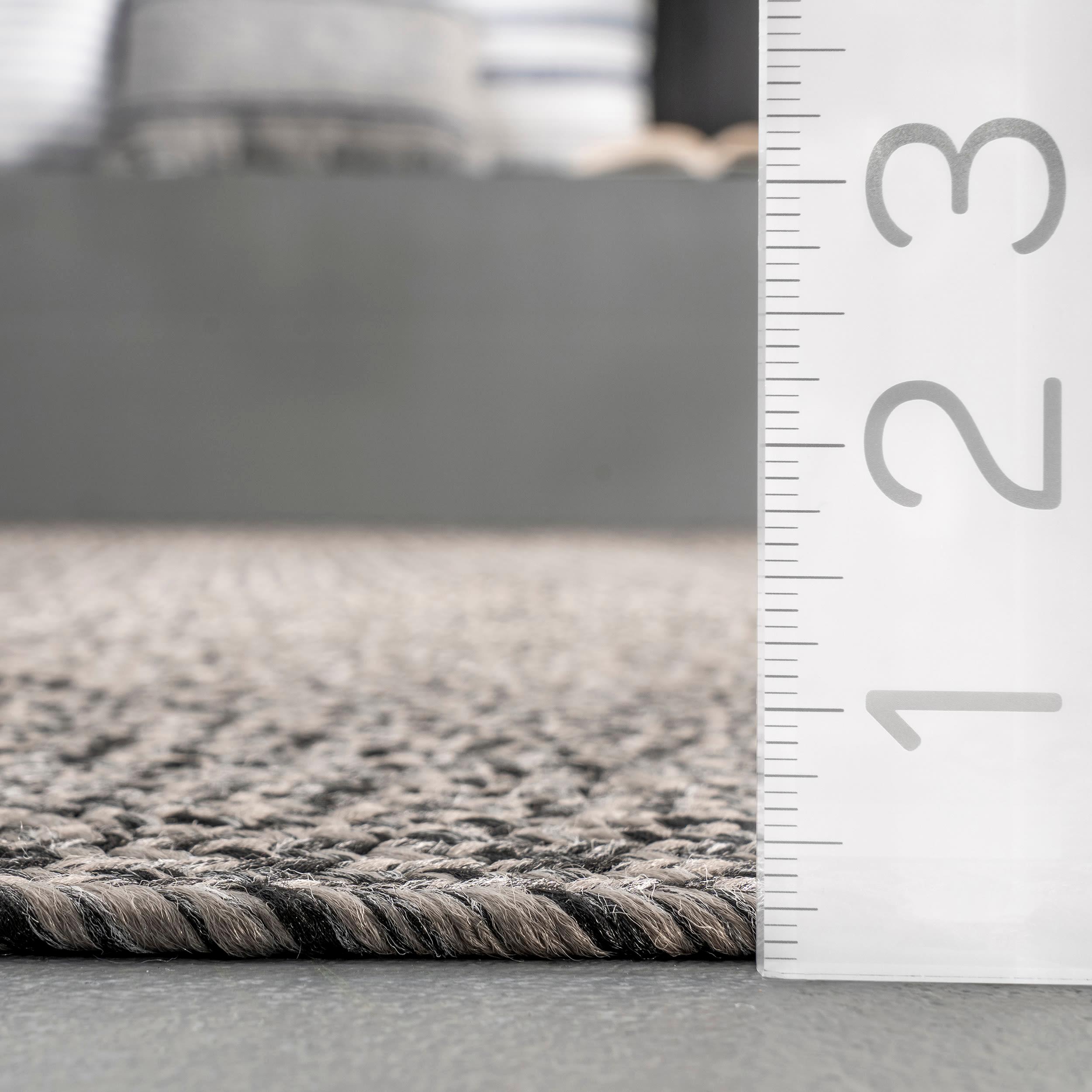 Nuloom Jayda Braided Gradience Indoor/Outdoor Outdoor - Charcoal 5' x 8'