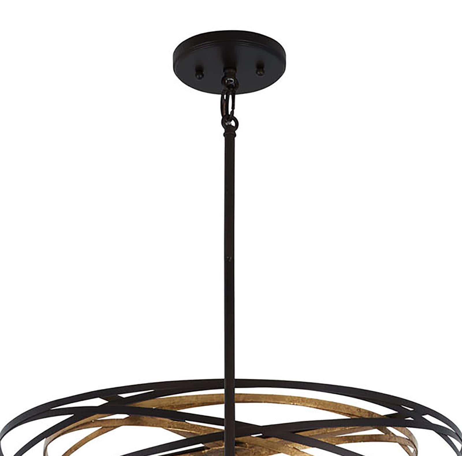 Minka Lavery Vortic Flow 21" Wide Dark Bronze and Gold 10-Light Pendant