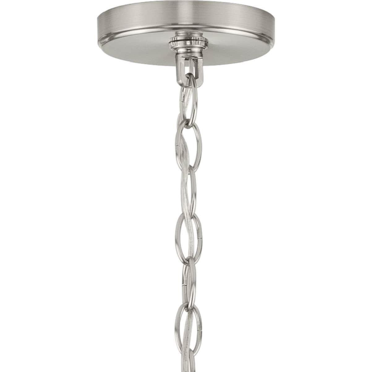 Progress Lighting Leyden 1-Light Brushed Nickel Farmhouse Pendant with Clear Glass Shade