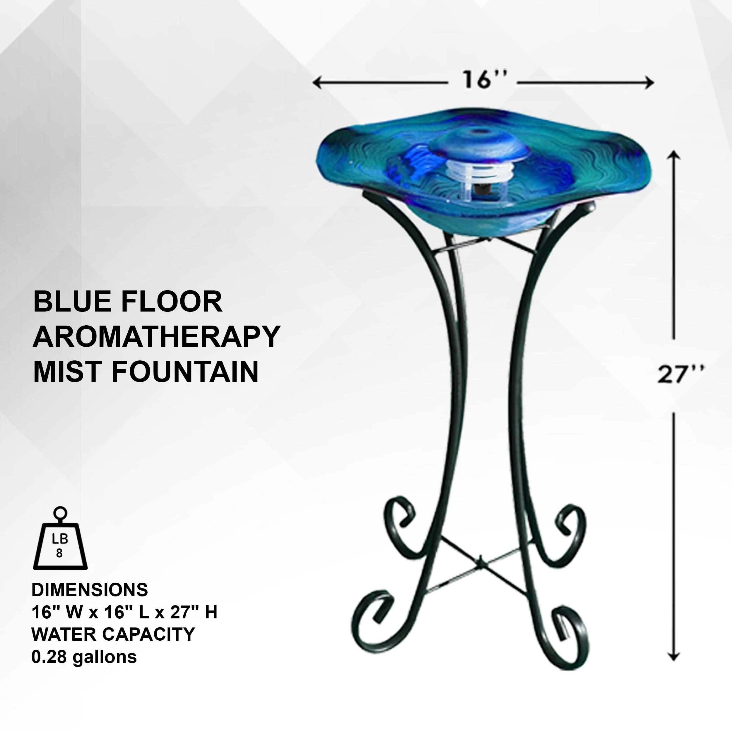 Xbrand Blue Floor Aromatherapy Mist Fountain/Aroma Diffuser w/ Inline Control, 27 Inch Tall