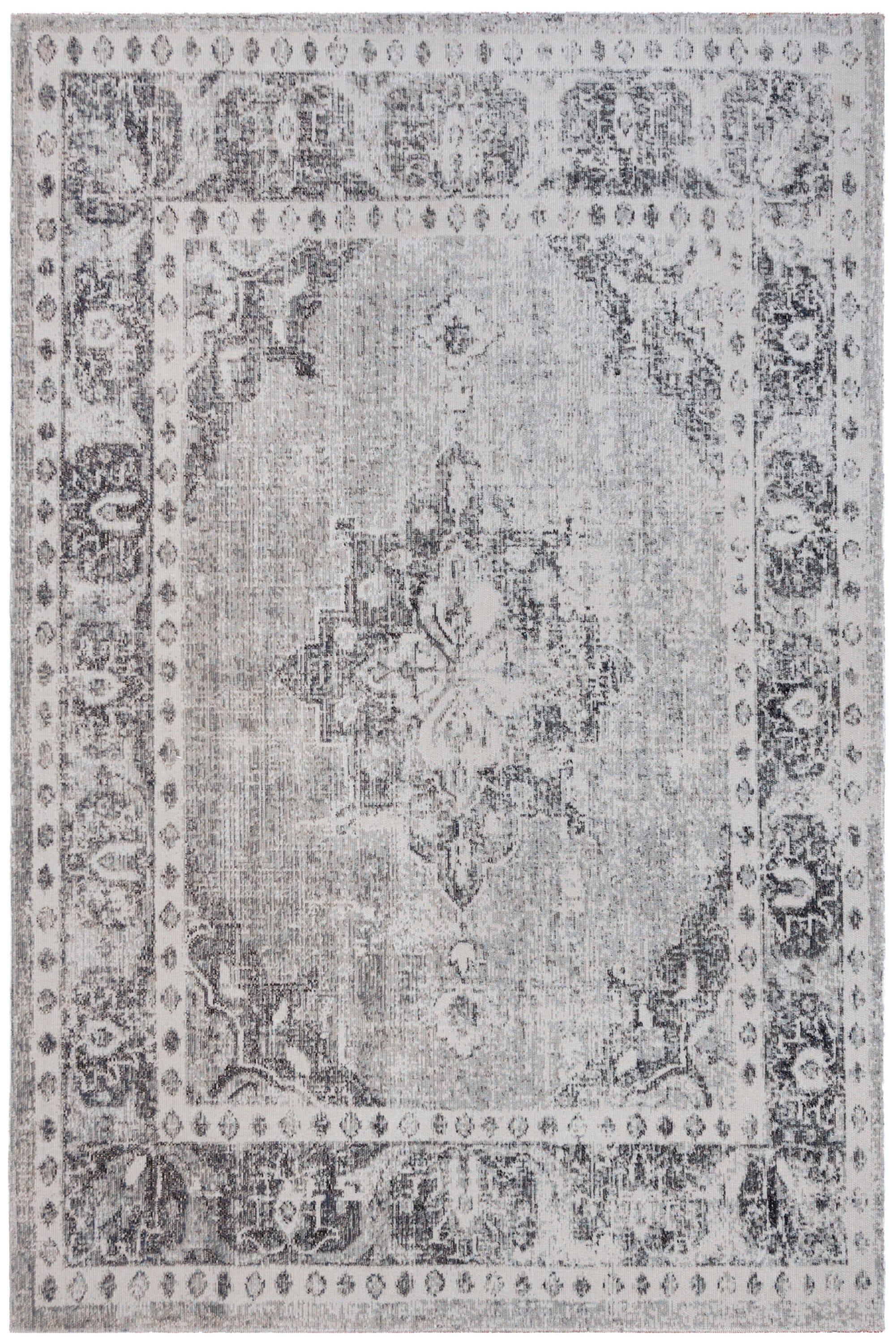 Montage MTG308 Power Loomed Indoor/Outdoor Accent Rug - Grey/Ivory - 4'x6' - Safavieh