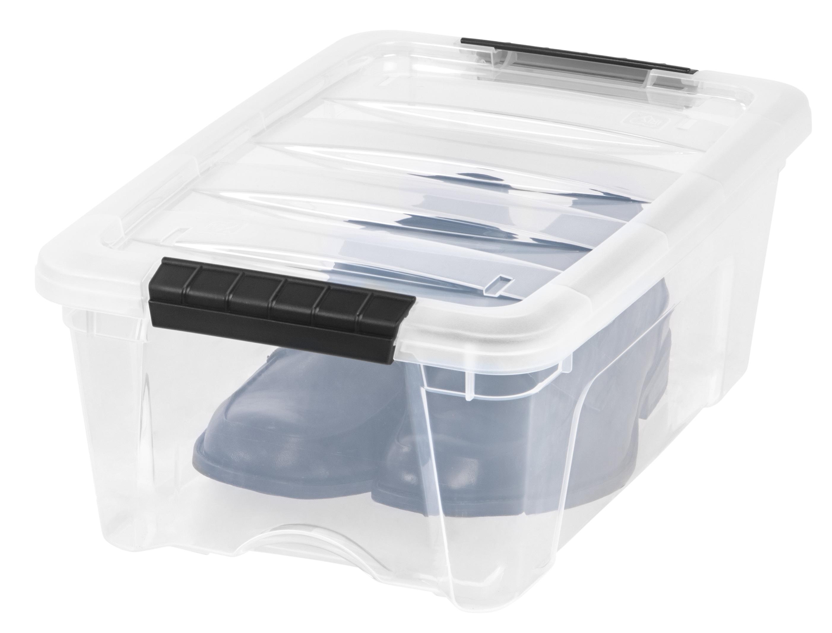 Plastic Storage Boxes with Latching Lids in Clear