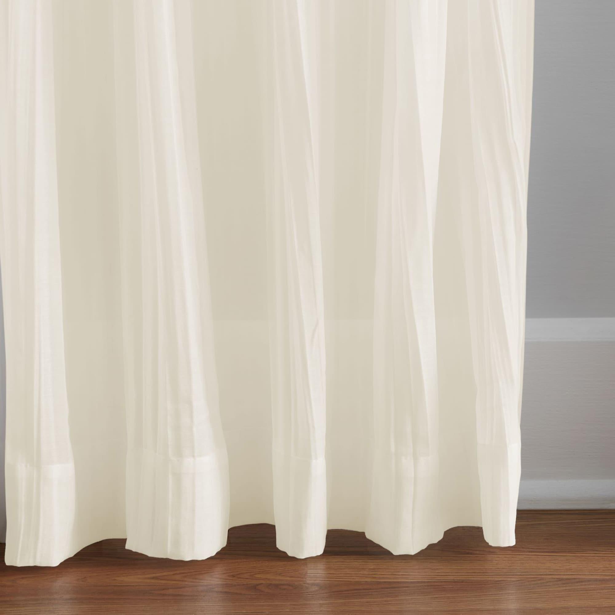 Jolie Semi-Sheer Tie Top Single Window Curtain Panel - 52" x 95" - Ivory - Elrene Home Fashions