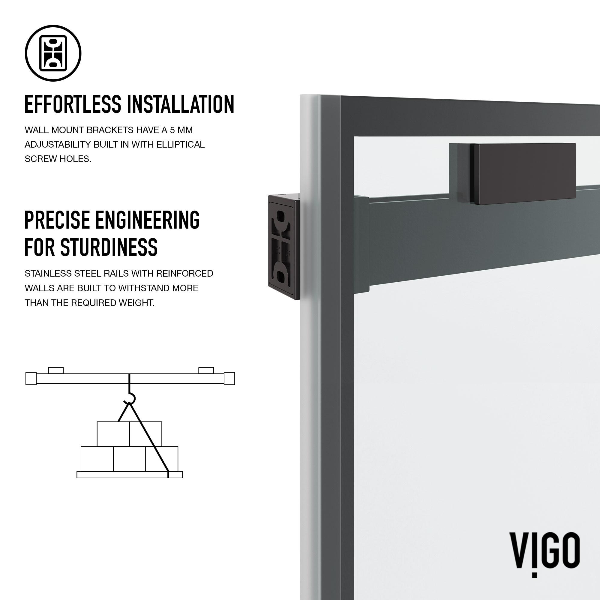 Houston 56-60" W x 76" H Double Sliding Frameless Shower Door with 3/8" Grid Clear Glass