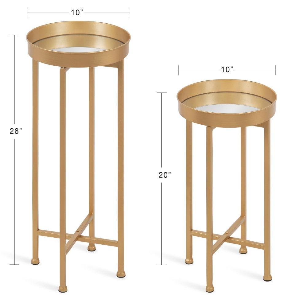 Kate and Laurel Celia Round Metal Nesting Table, 2 Piece, Gold