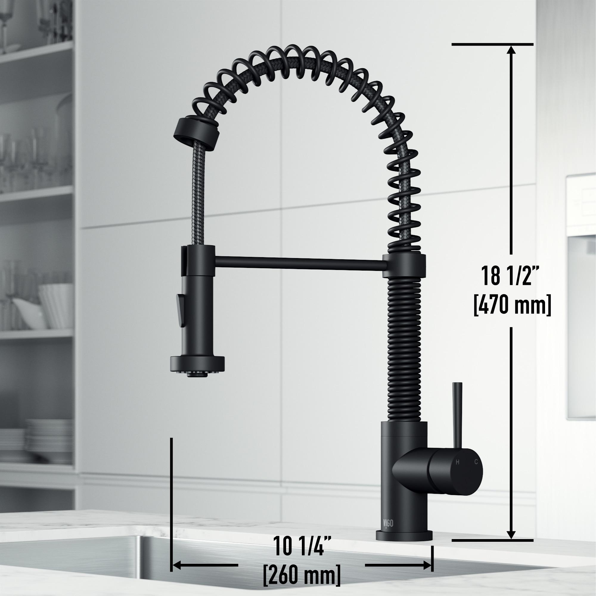 Edison 19" H 1-handle Pull-Down 2-Function Sprayer Kitchen Faucet