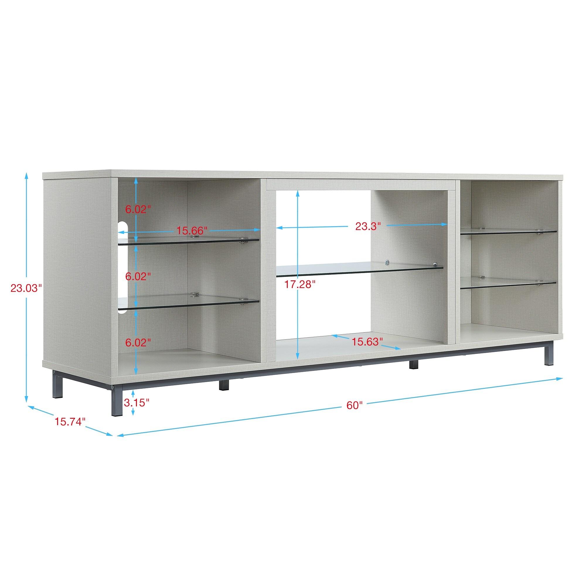Brighton TV Stand for TVs up to 56" Beige - Manhattan Comfort: MDF Media Console with Cable Management