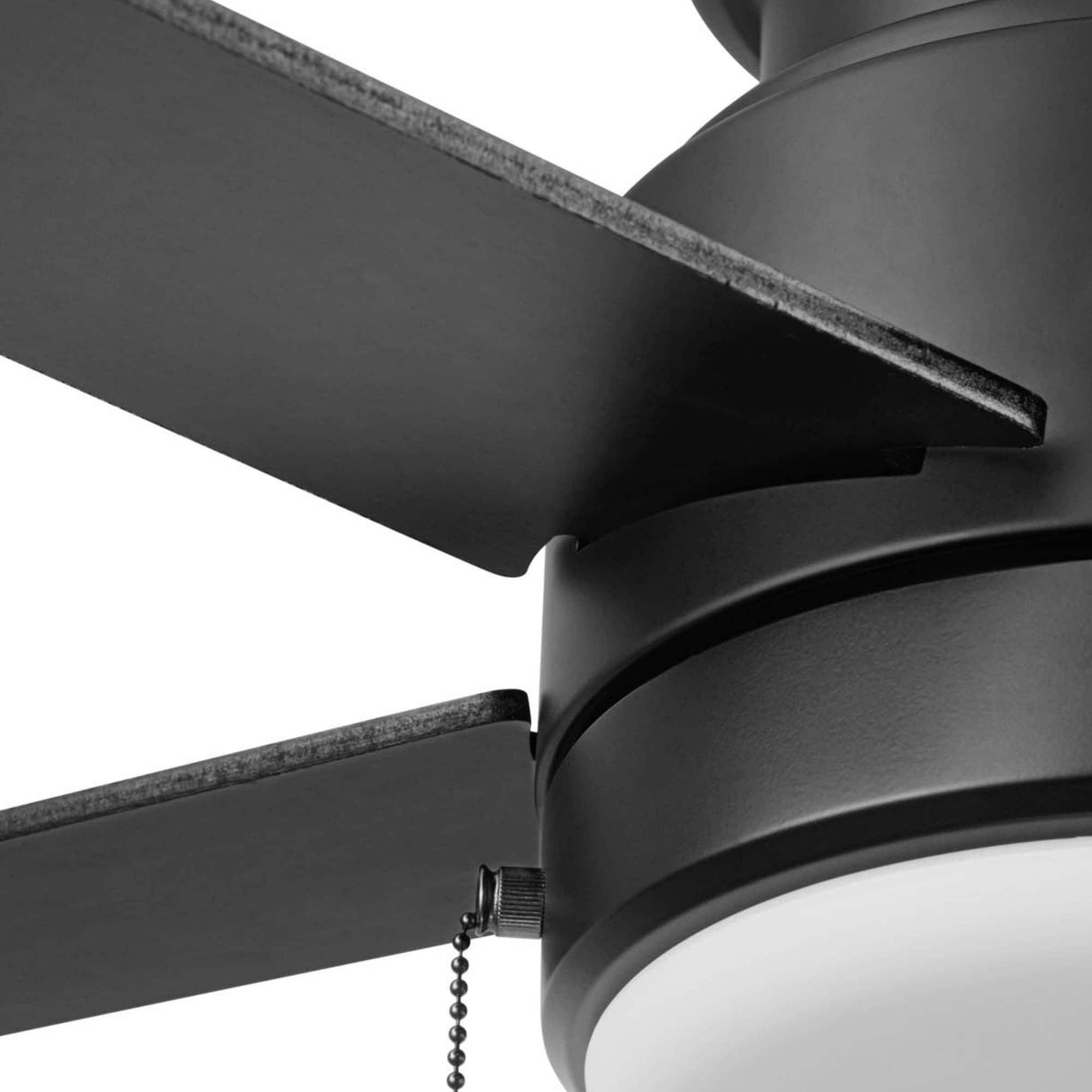 Harbor Breeze Fairbanks 52-Inches Matte Black with Black/Sable Blades Color-Changing Indoor/Outdoor Flush mount Standard Ceiling Fan With Light ( 5 -Blade)