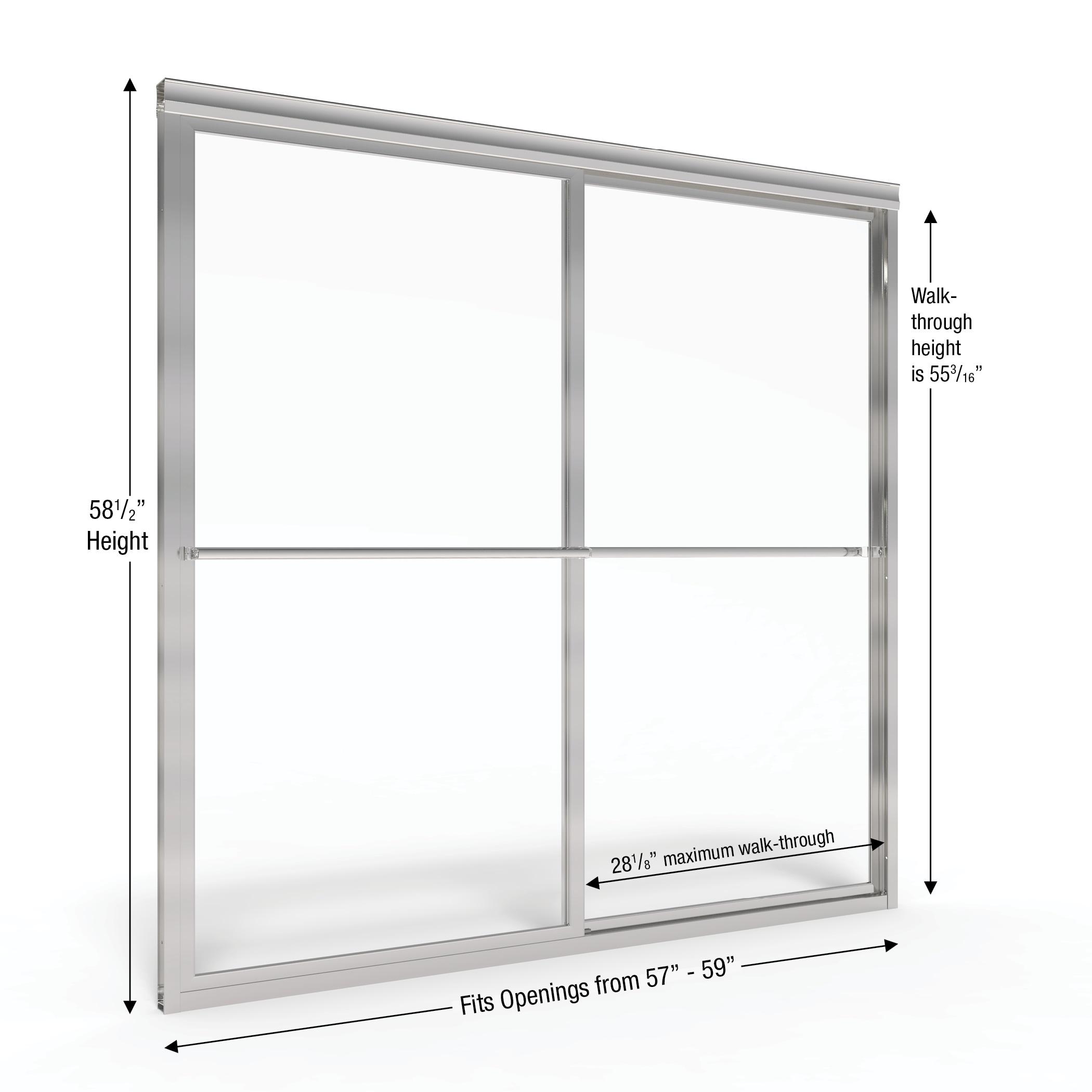 Deluxe 56"W x 58.5" H Framed Tub Door