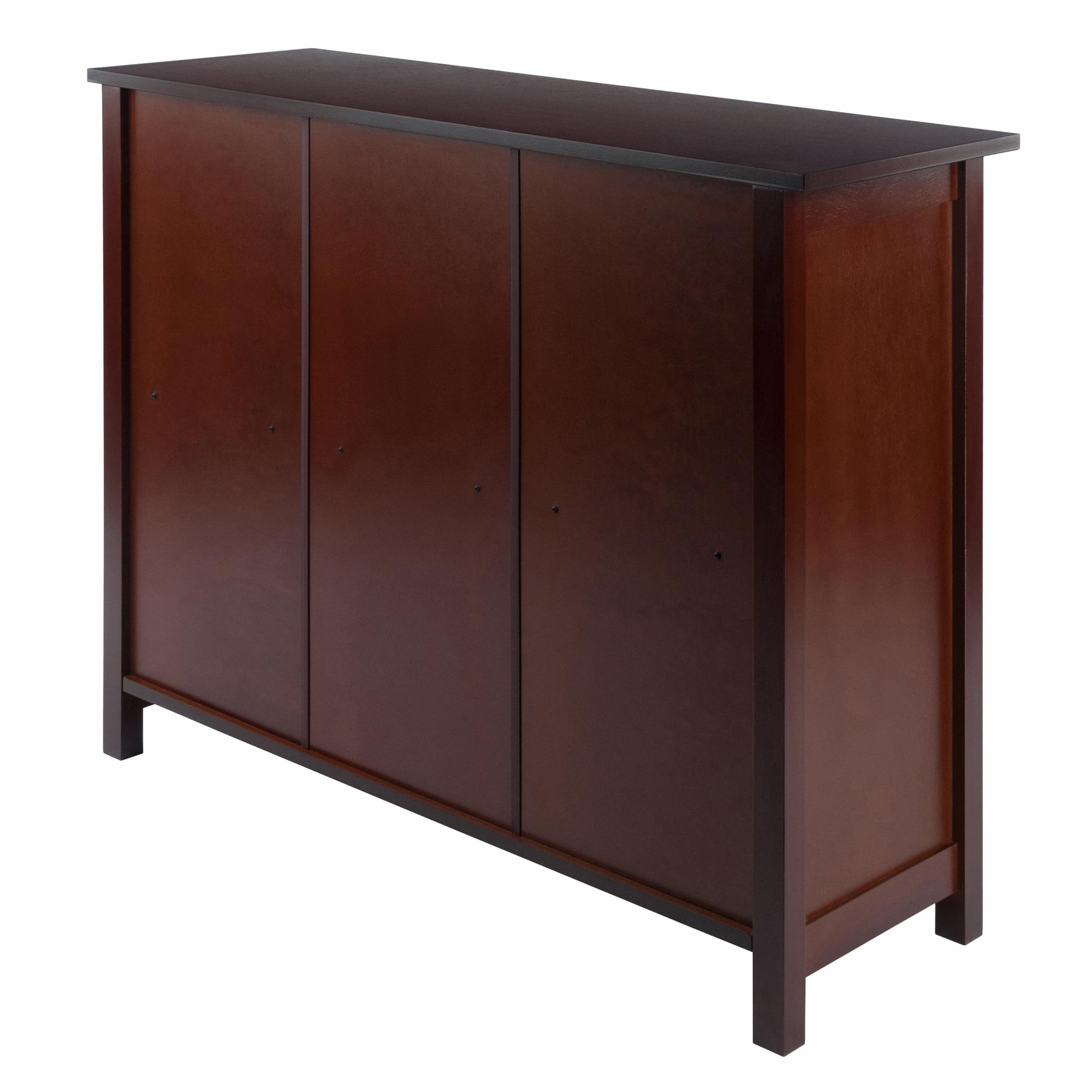 30" 3 Tier Milan Storage Shelf or Bookshelf Long Walnut - Winsome: Fixed Shelves, Wood Composite