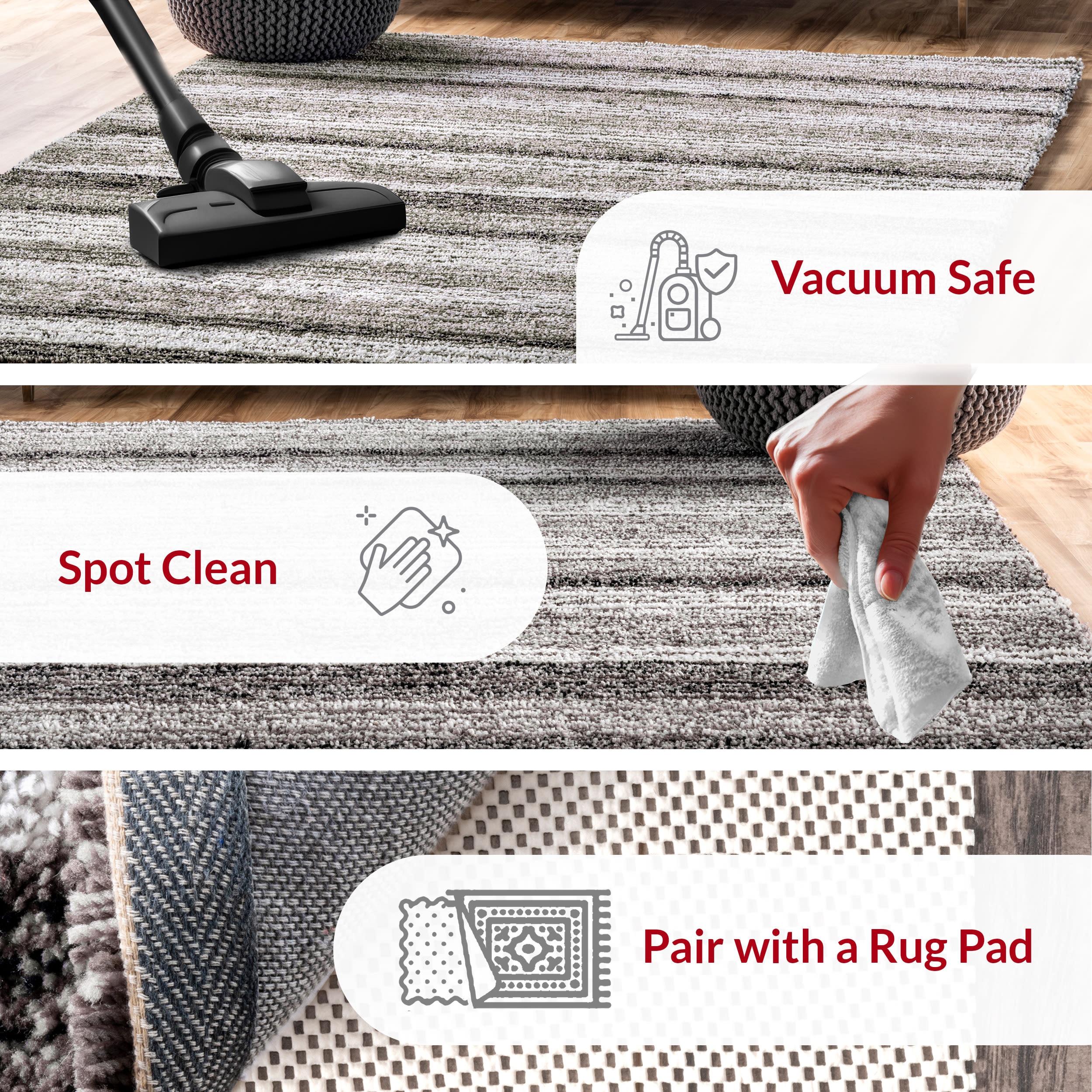 nuLOOM 5'x8' Drey Ombre Shag Area Rug Gray: Modern High Pile Tufted Rectangle, Indoor Polyester with Jute Backing