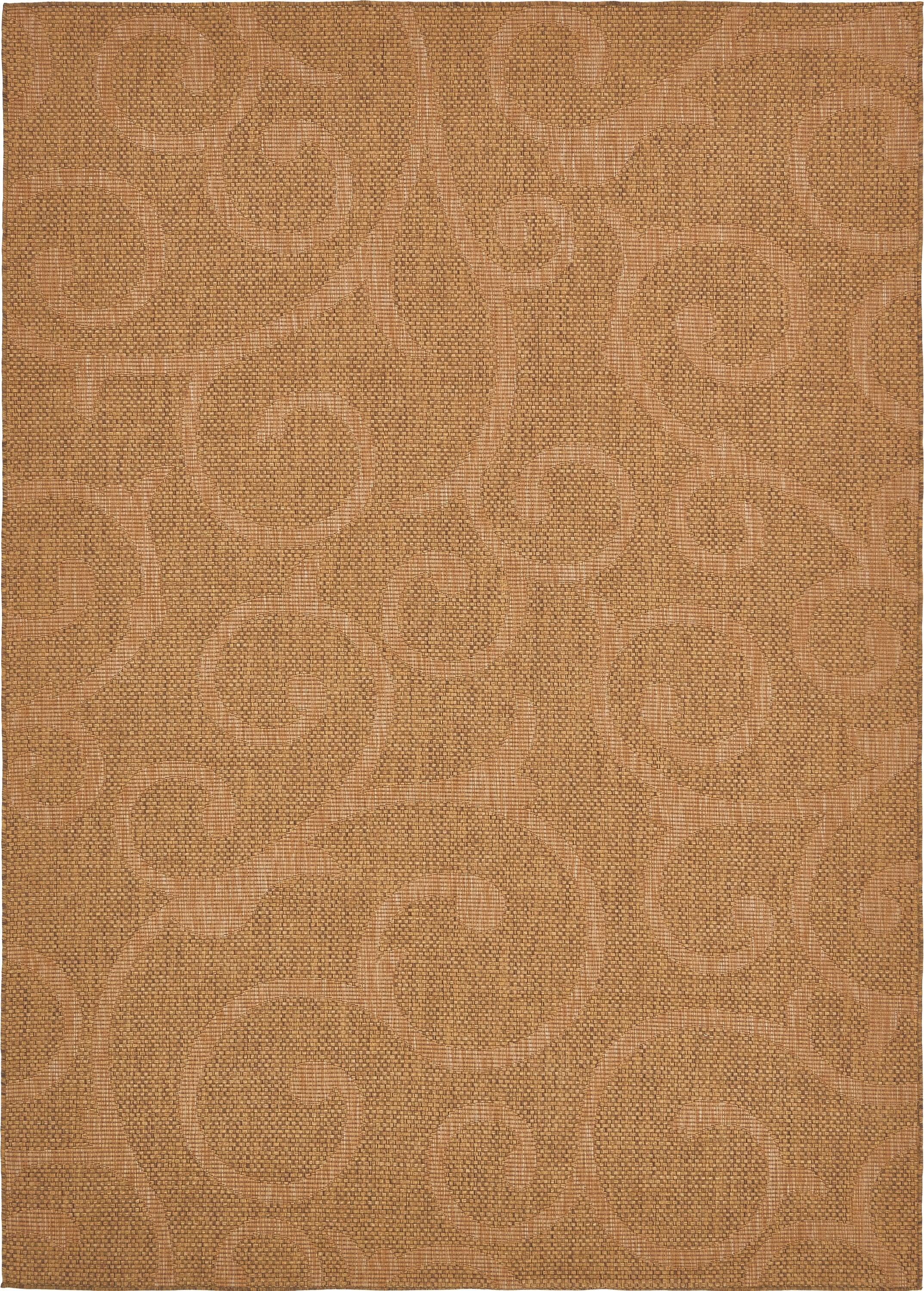 Easy-Care Synthetic Rectangular Outdoor Rug in Stain-Resistant Brown