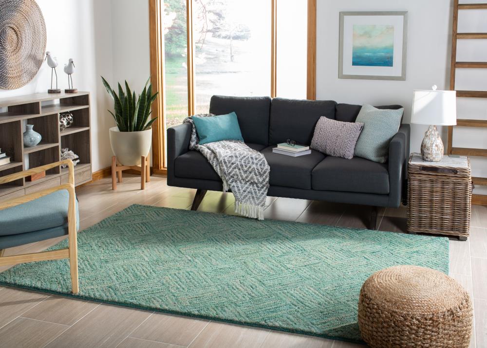 Nantucket NAN316 Hand Tufted Indoor Area Rug - Green/Multi - 4'x6' - Safavieh.